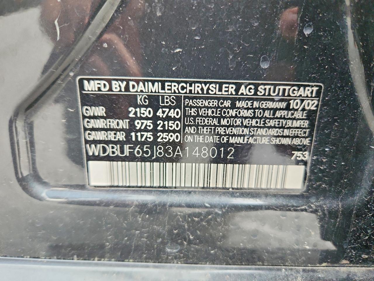 2003 Mercedes-benz E 320 Gray vin: WDBUF65J83A148012