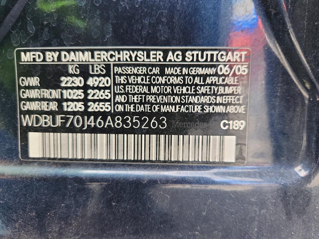 2006 Mercedes-benz E 500 Синий vin: WDBUF70J46A835263
