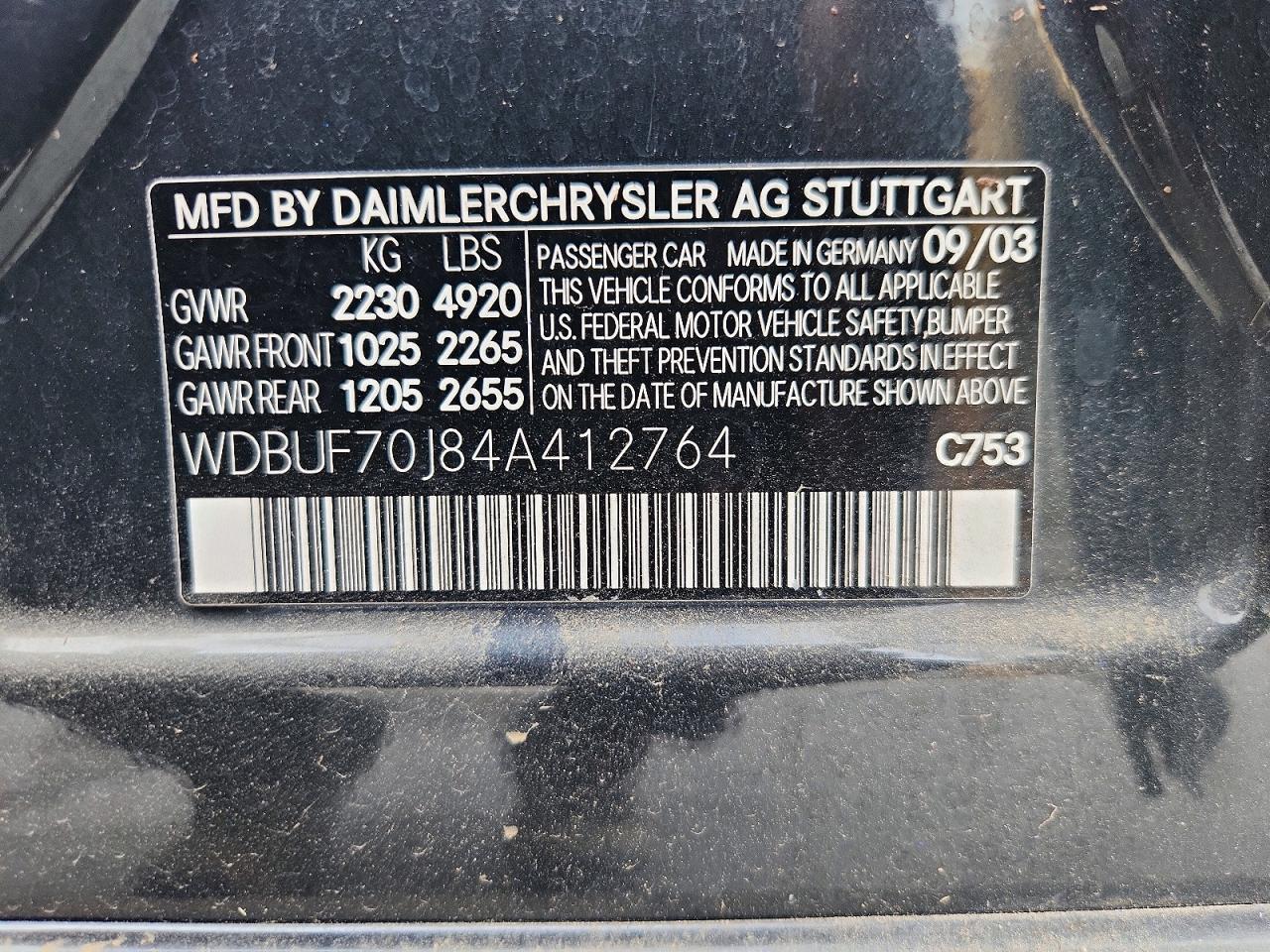 2004 Mercedes-benz E 500 Gray vin: WDBUF70J84A412764