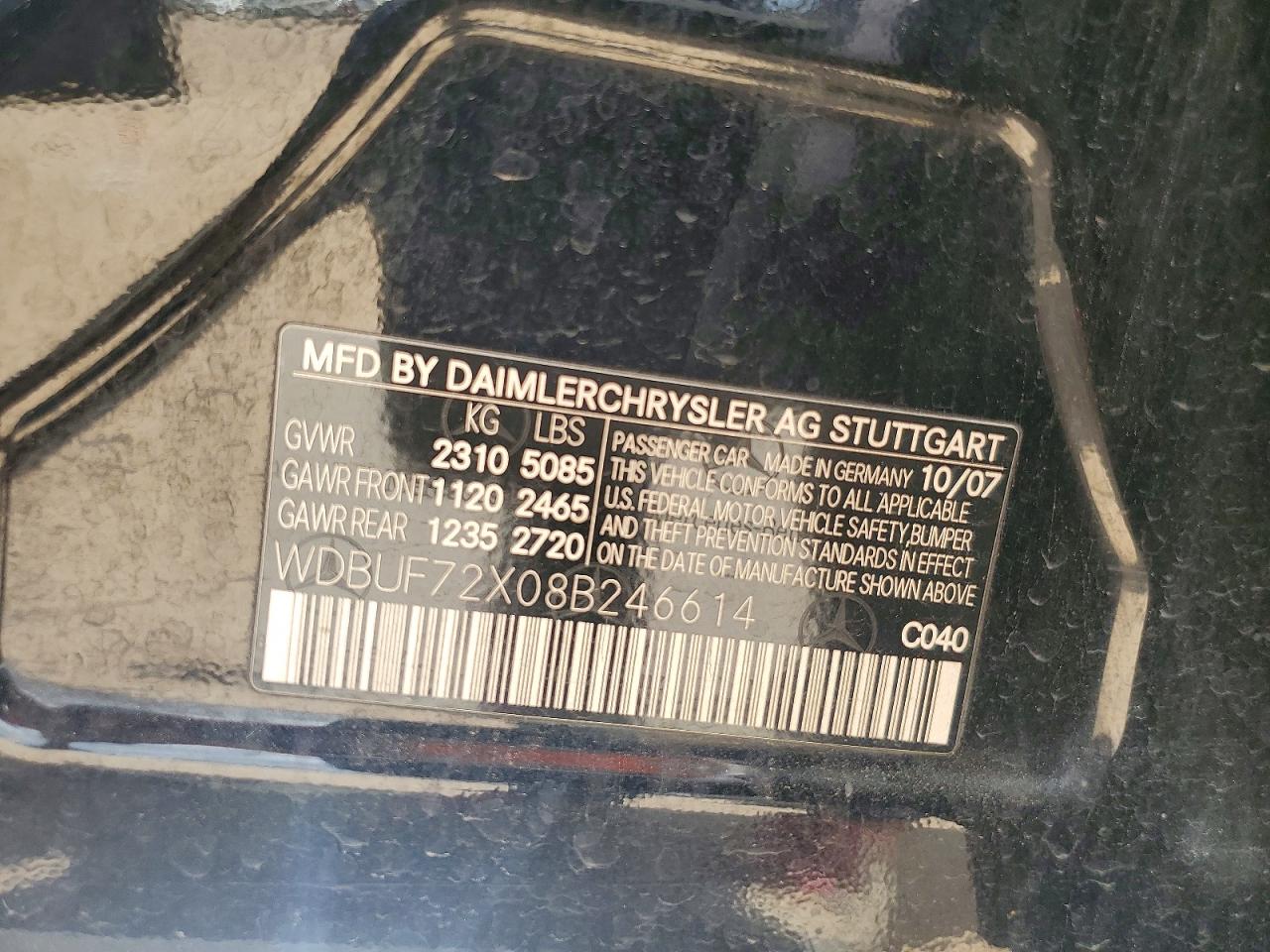2008 Mercedes-benz E 550 Black vin: WDBUF72X08B246614