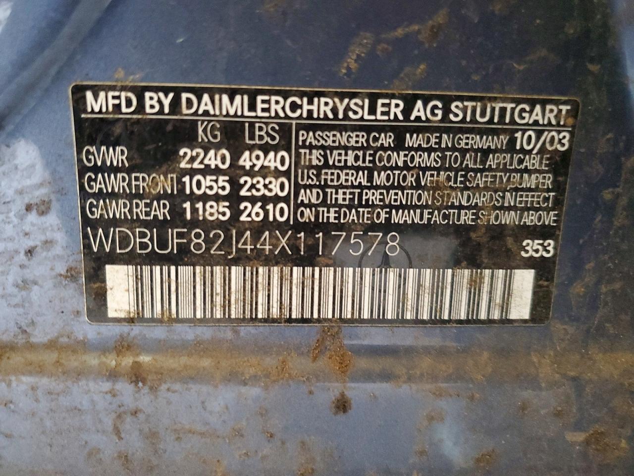 2004 Mercedes-benz E 320 4matic Бирюзовый vin: WDBUF82J44X117578
