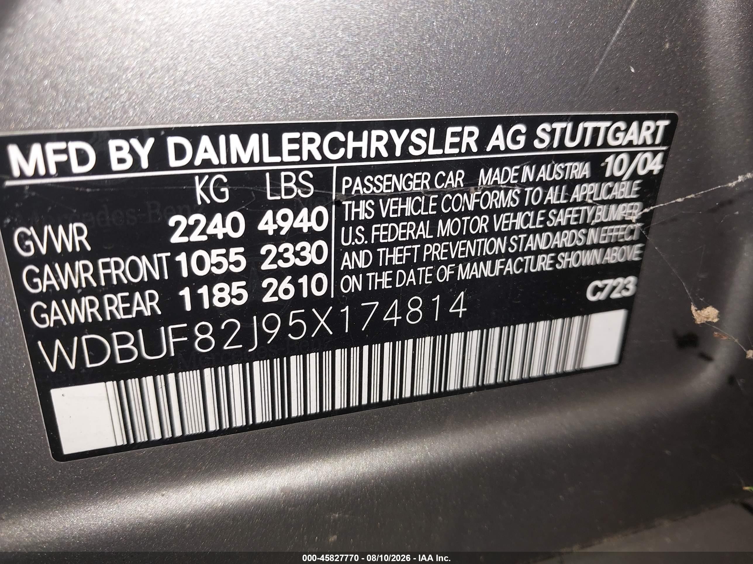 2005 Mercedes-benz E 320 4matic Brown vin: WDBUF82J95X174814