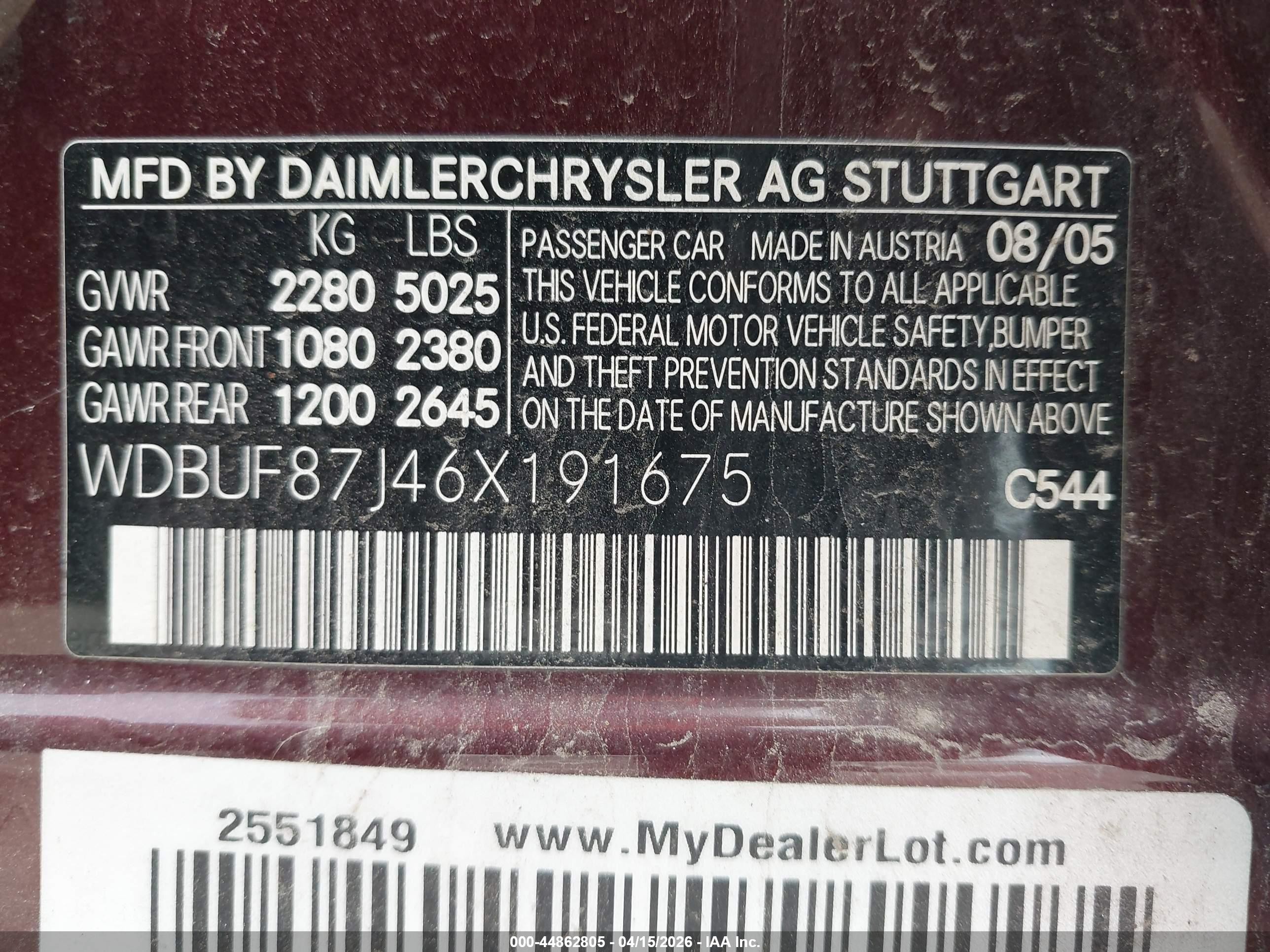 2006 Mercedes-benz E 350 4matic Бордовый vin: WDBUF87J46X191675