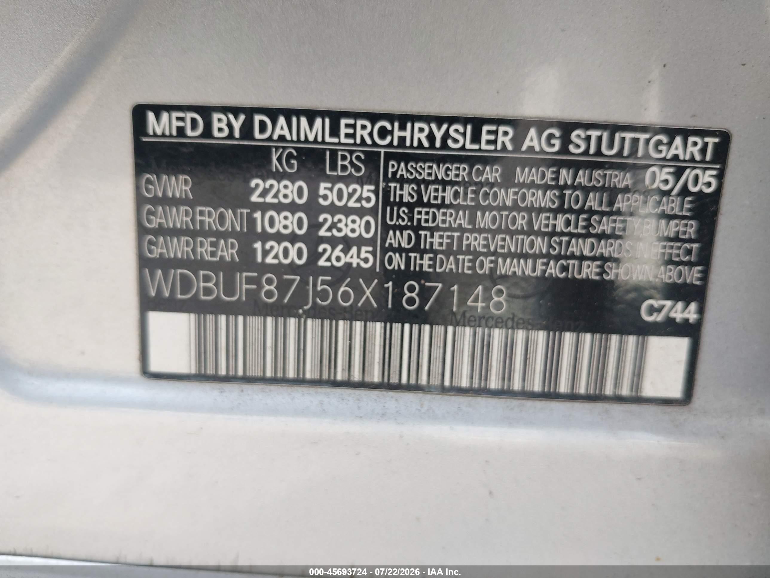 2006 Mercedes-benz E 350 4matic Silver vin: WDBUF87J56X187148