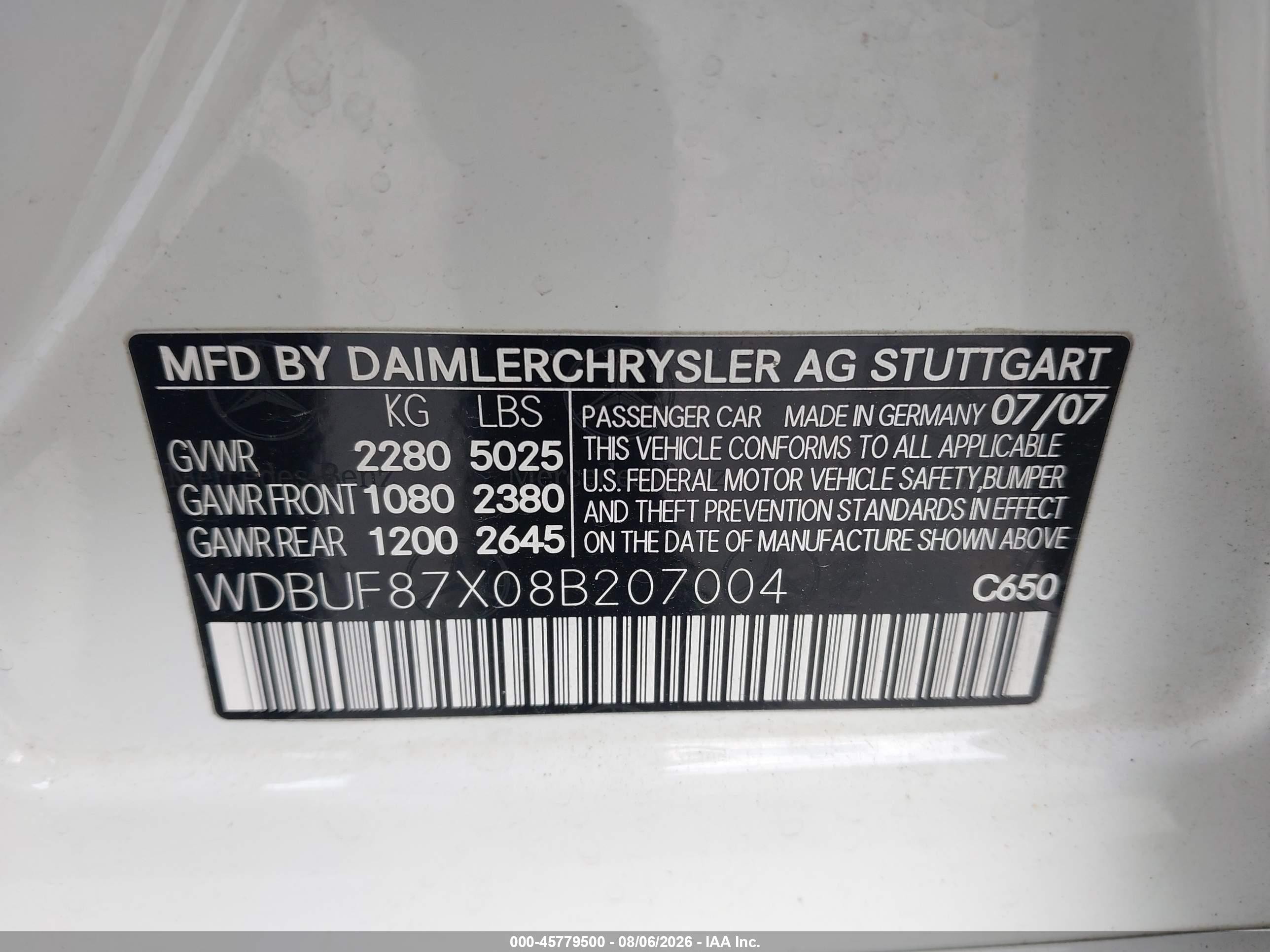 2008 Mercedes-benz E 350 4matic White vin: WDBUF87X08B207004