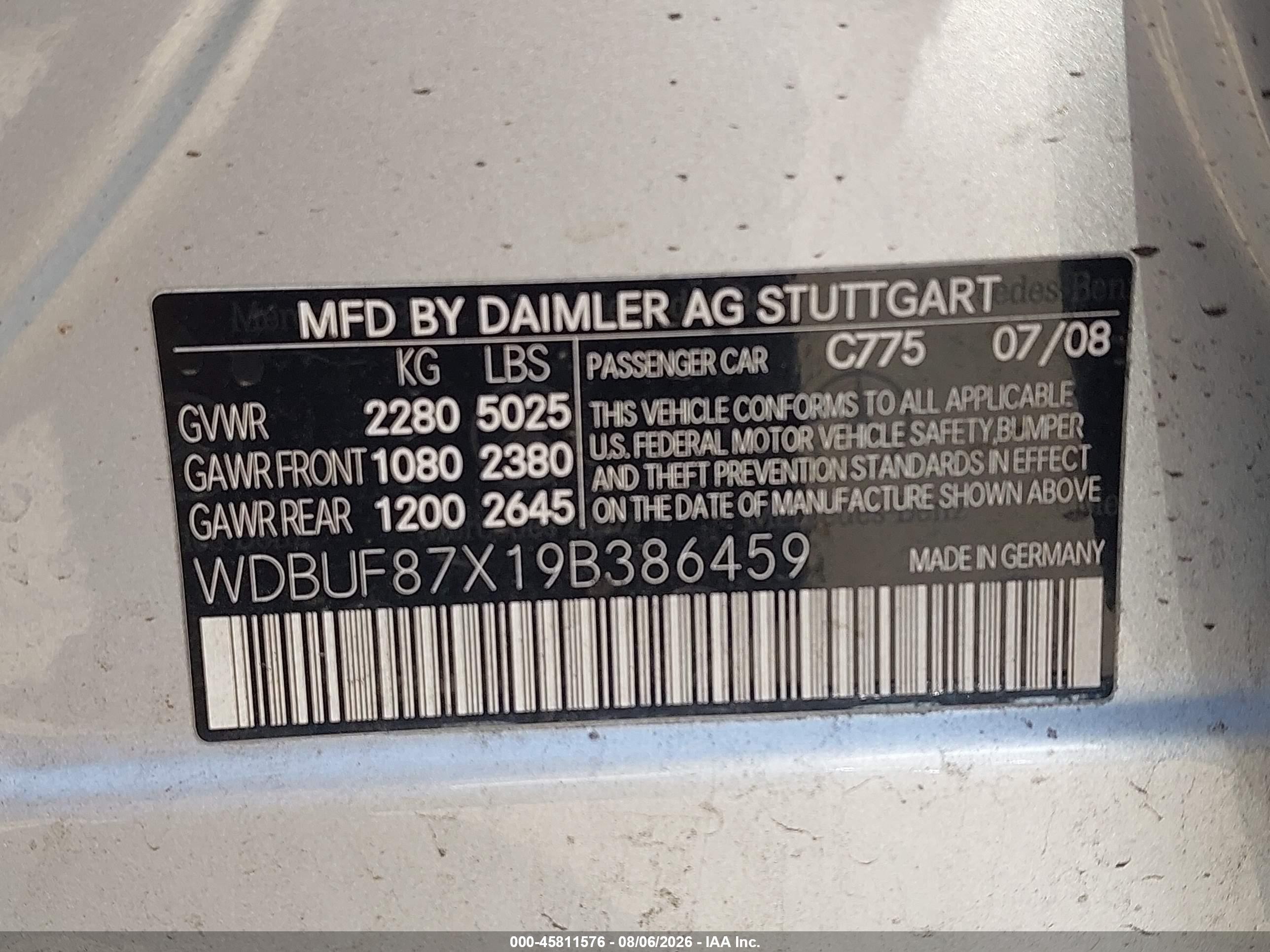 2009 Mercedes-benz E 350 4matic Серый vin: WDBUF87X19B386459