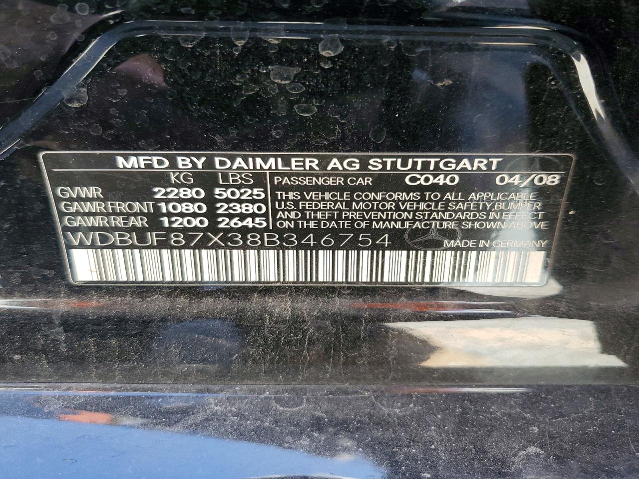 2008 Mercedes-benz E 350 4matic Black vin: WDBUF87X38B346754