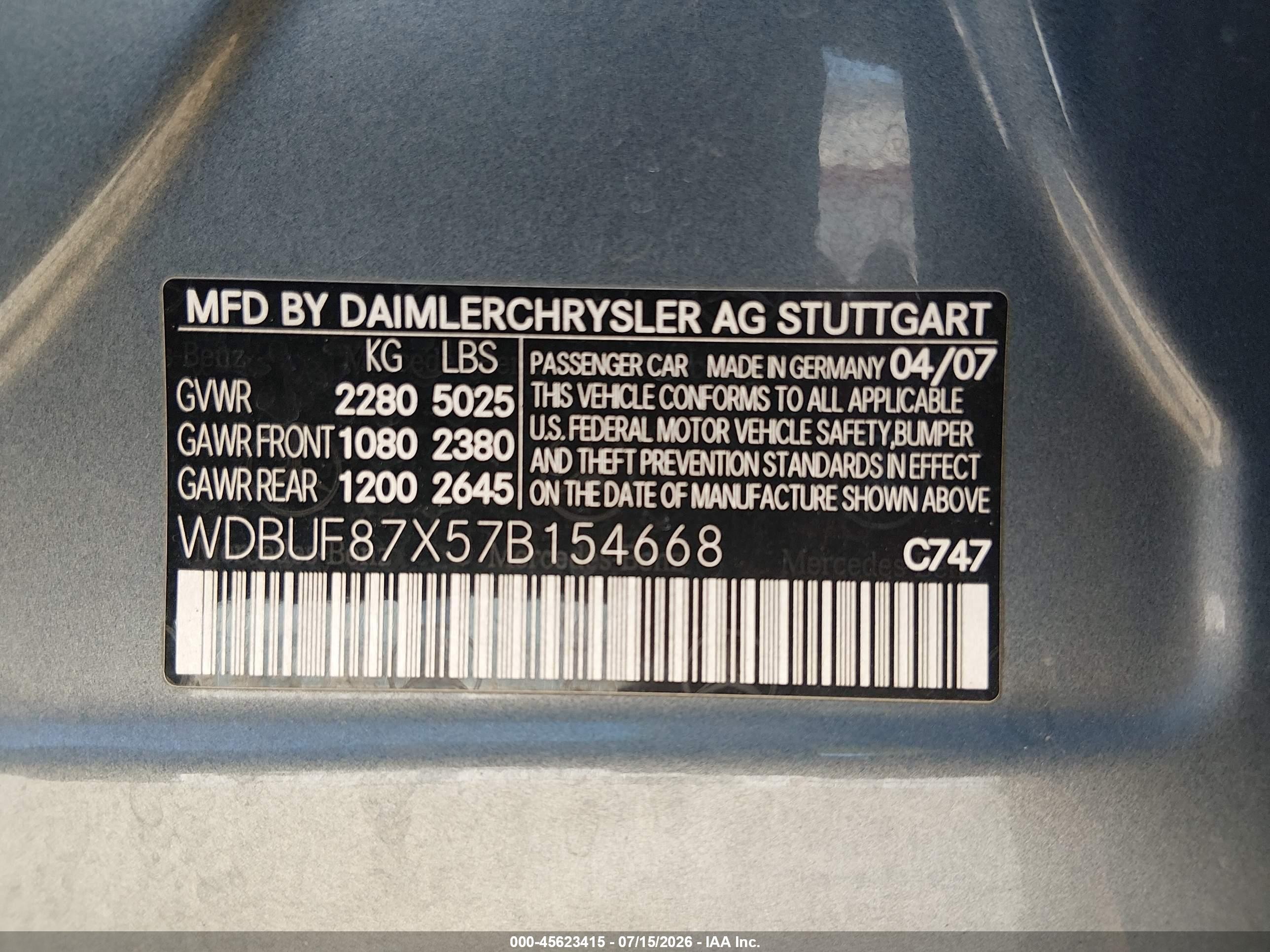 2007 Mercedes-benz E 350 4matic Синий vin: WDBUF87X57B154668