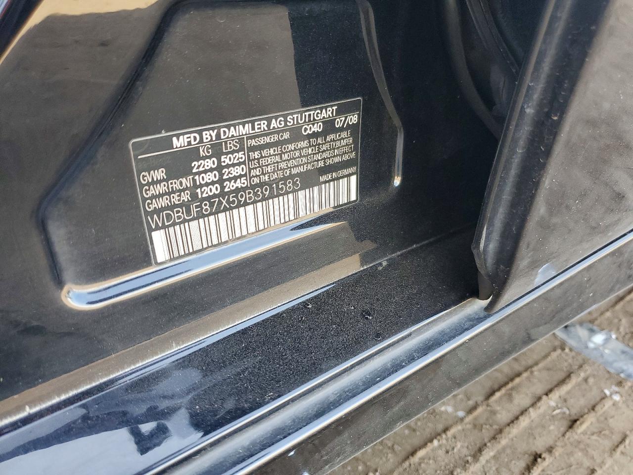 2009 Mercedes-benz E 350 4matic Black vin: WDBUF87X59B391583