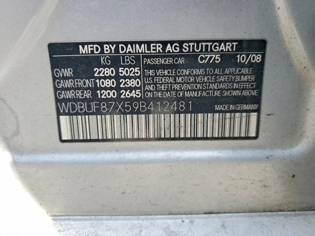 2009 Mercedes Benz E 350 4matic Silver vin: WDBUF87X59B412481