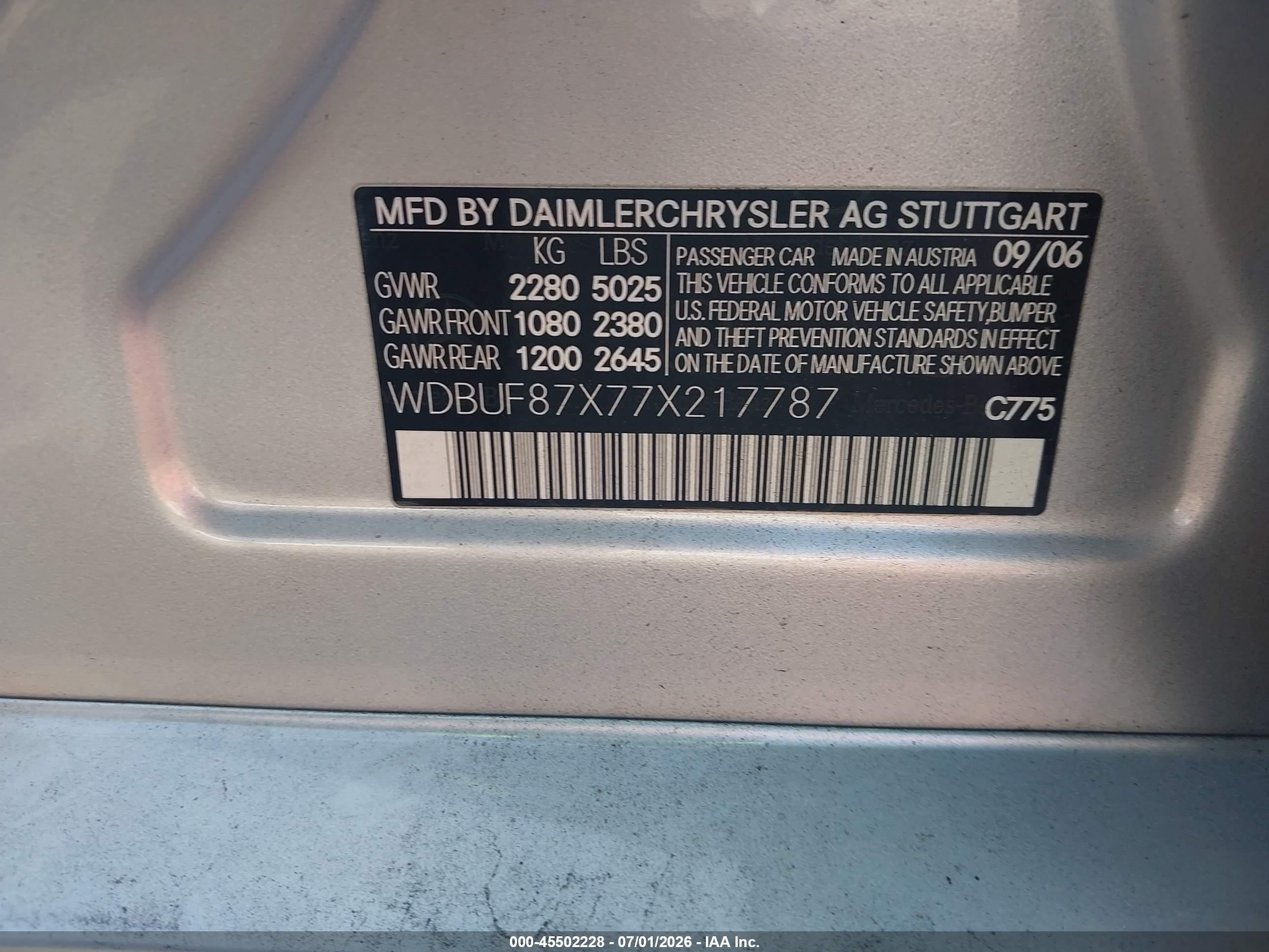 2007 Mercedes-benz E 350 4matic Silver vin: WDBUF87X77X217787