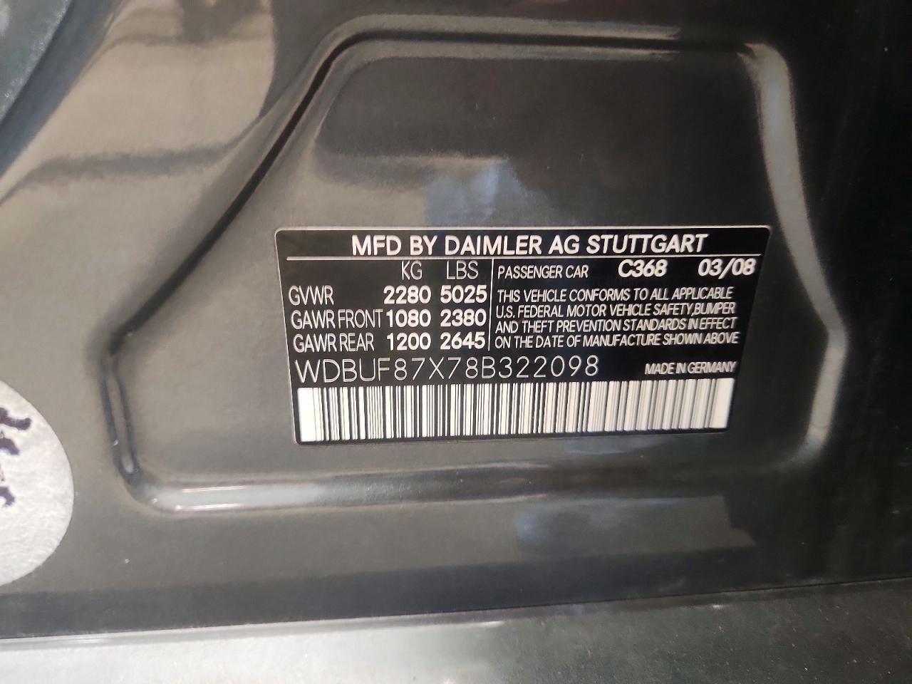 2008 Mercedes-benz E 350 4matic Gray vin: WDBUF87X78B322098