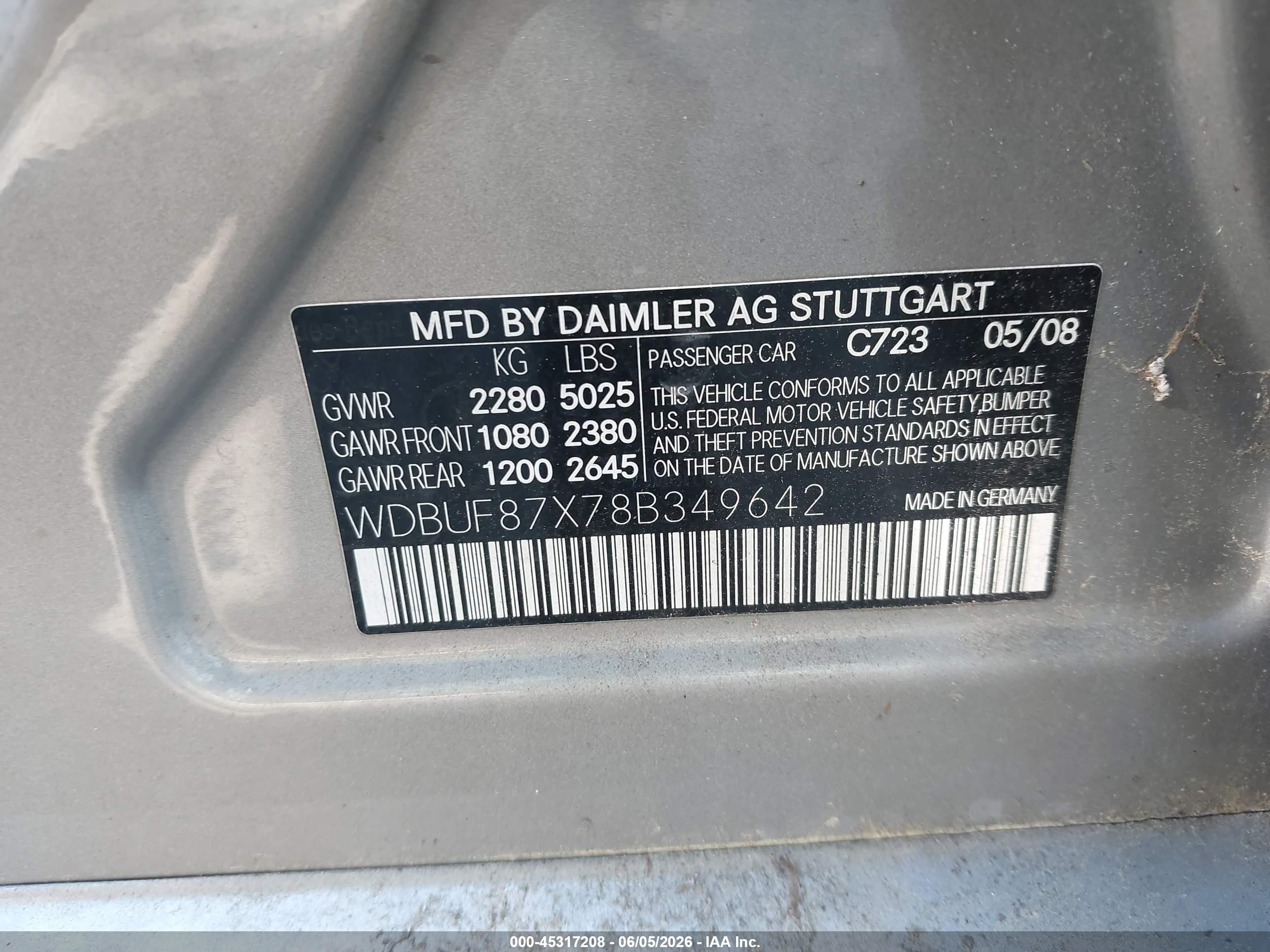 2008 Mercedes-benz E 350 4matic Gray vin: WDBUF87X78B349642