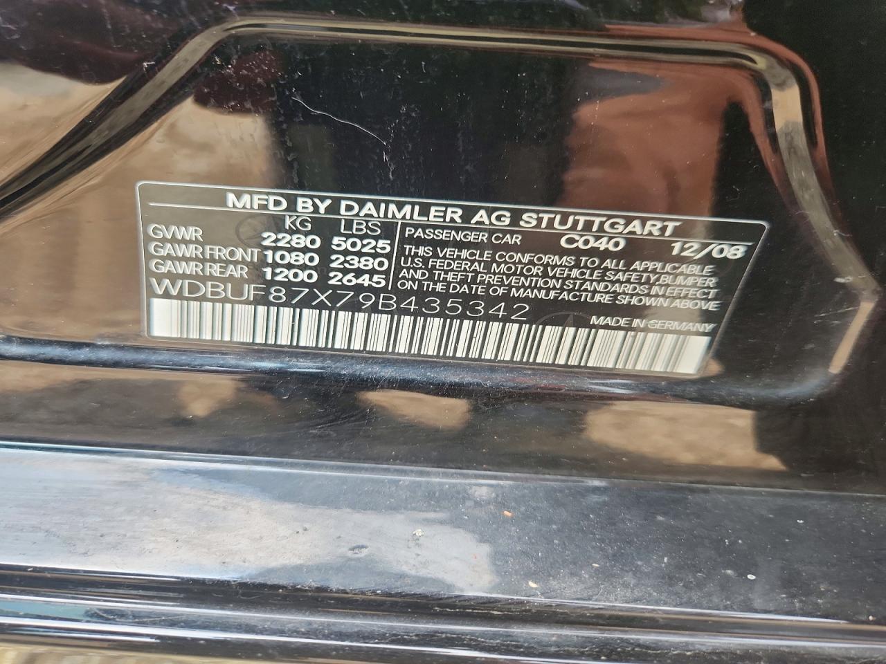 2009 Mercedes-benz E 350 4matic Black vin: WDBUF87X79B435342