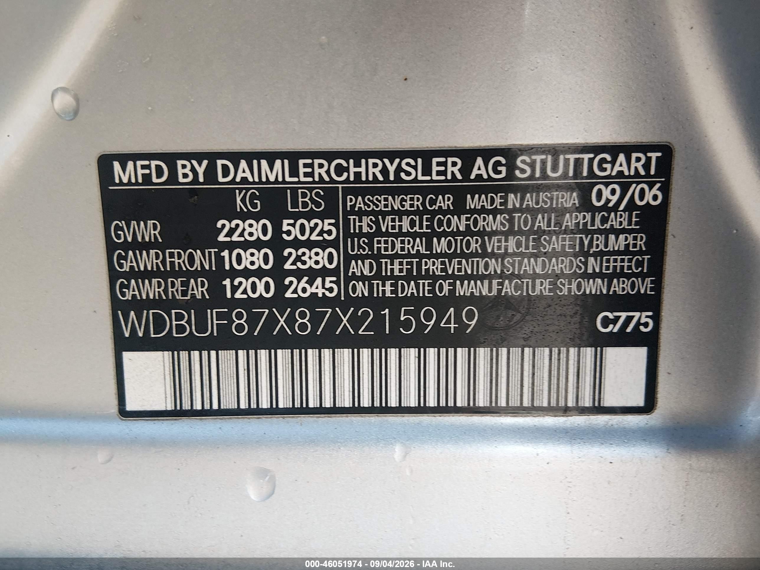 2007 Mercedes-benz E 350 4matic Silver vin: WDBUF87X87X215949