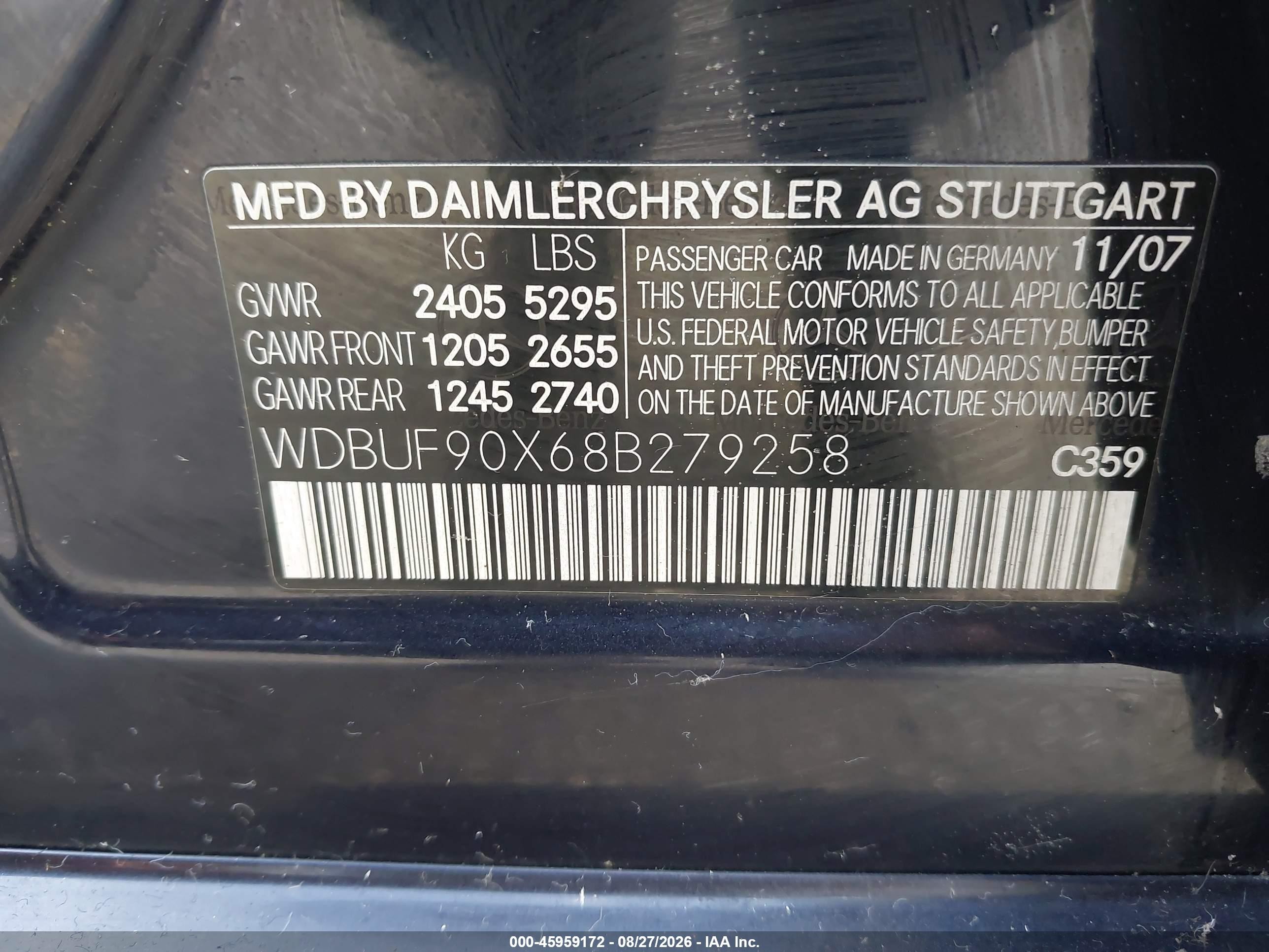2008 Mercedes-benz E 550 4matic Black vin: WDBUF90X68B279258