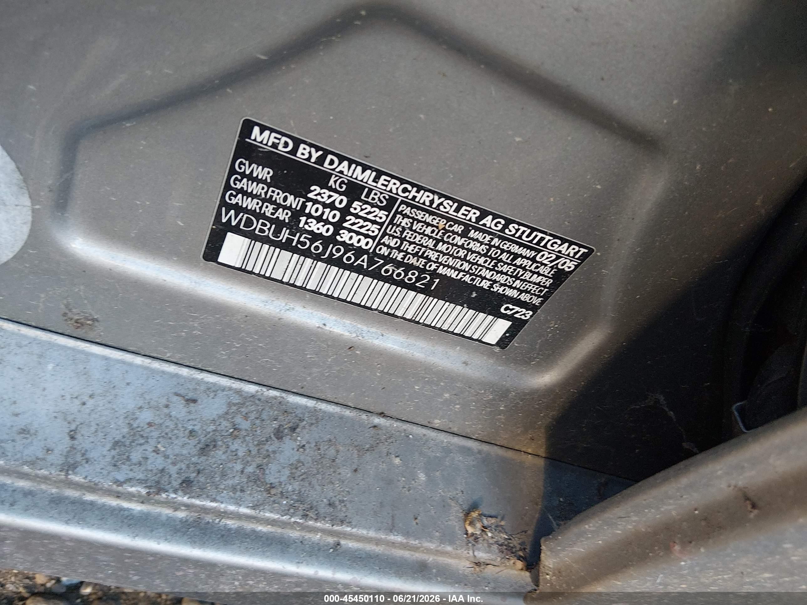 2006 Mercedes-benz E 350   Gray vin: WDBUH56J96A766821
