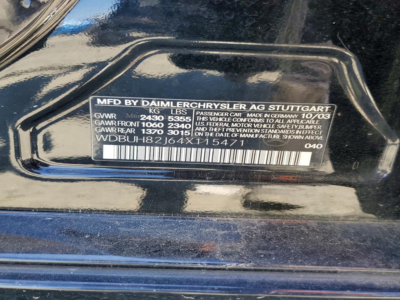 2004 Mercedes-benz E 320 4matic Black vin: WDBUH82J64X115471
