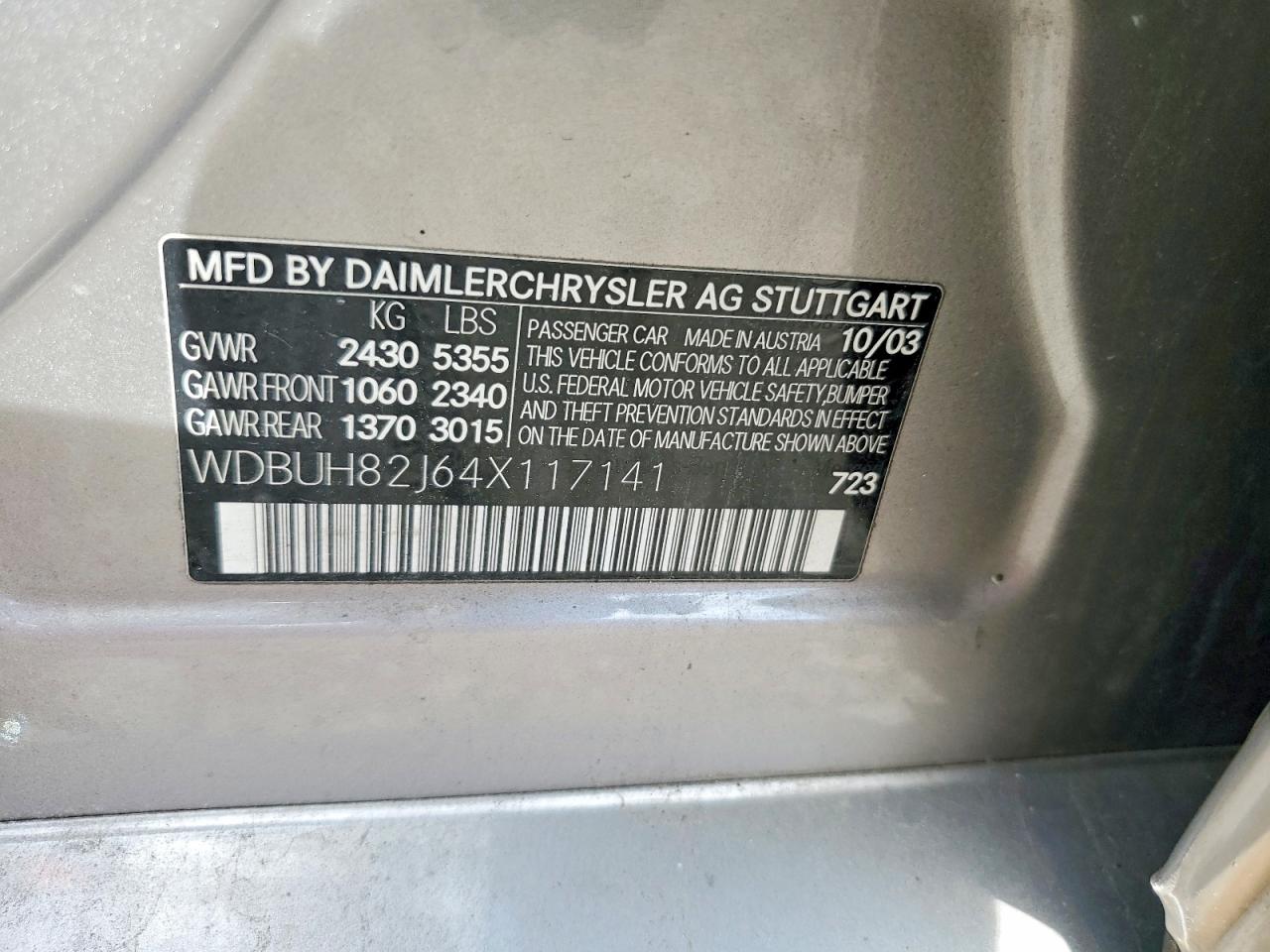 2004 Mercedes-benz E 320 4matic Silver vin: WDBUH82J64X117141