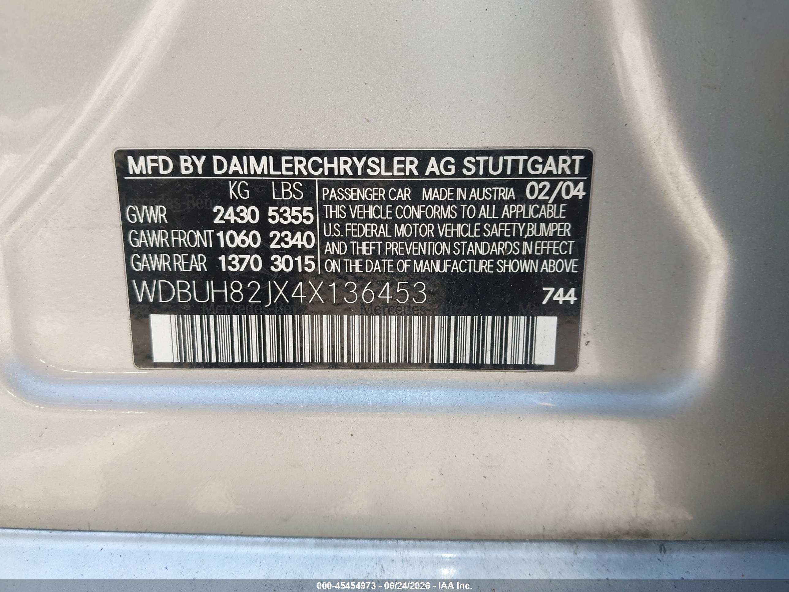 2004 Mercedes-benz E 320 4matic Silver vin: WDBUH82JX4X136453
