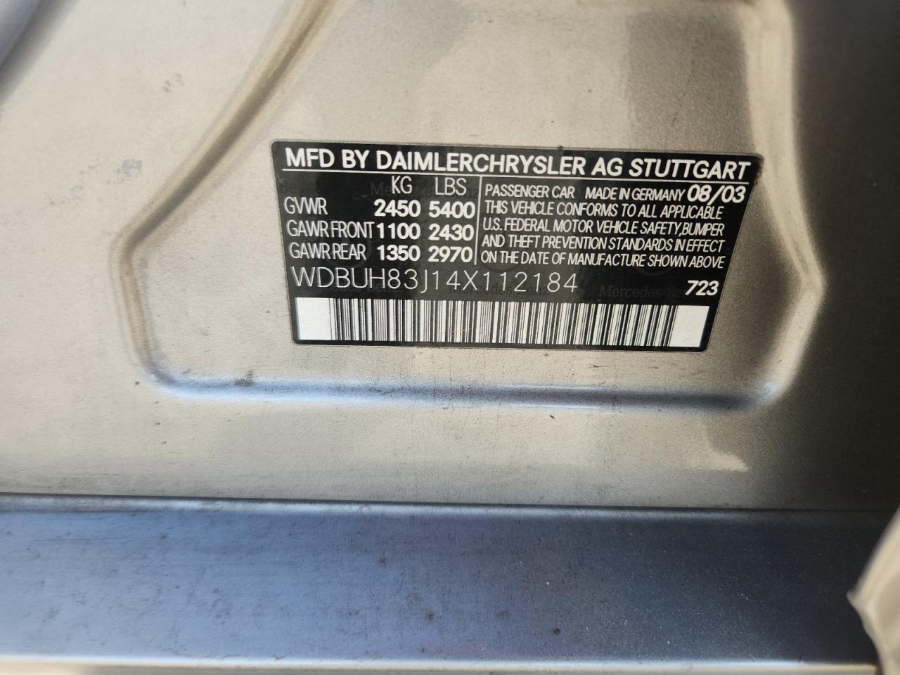 2004 Mercedes-benz E 500 4matic Silver vin: WDBUH83J14X112184