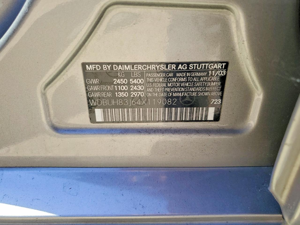 2004 Mercedes-benz E 500 4matic Silver vin: WDBUH83J64X119082