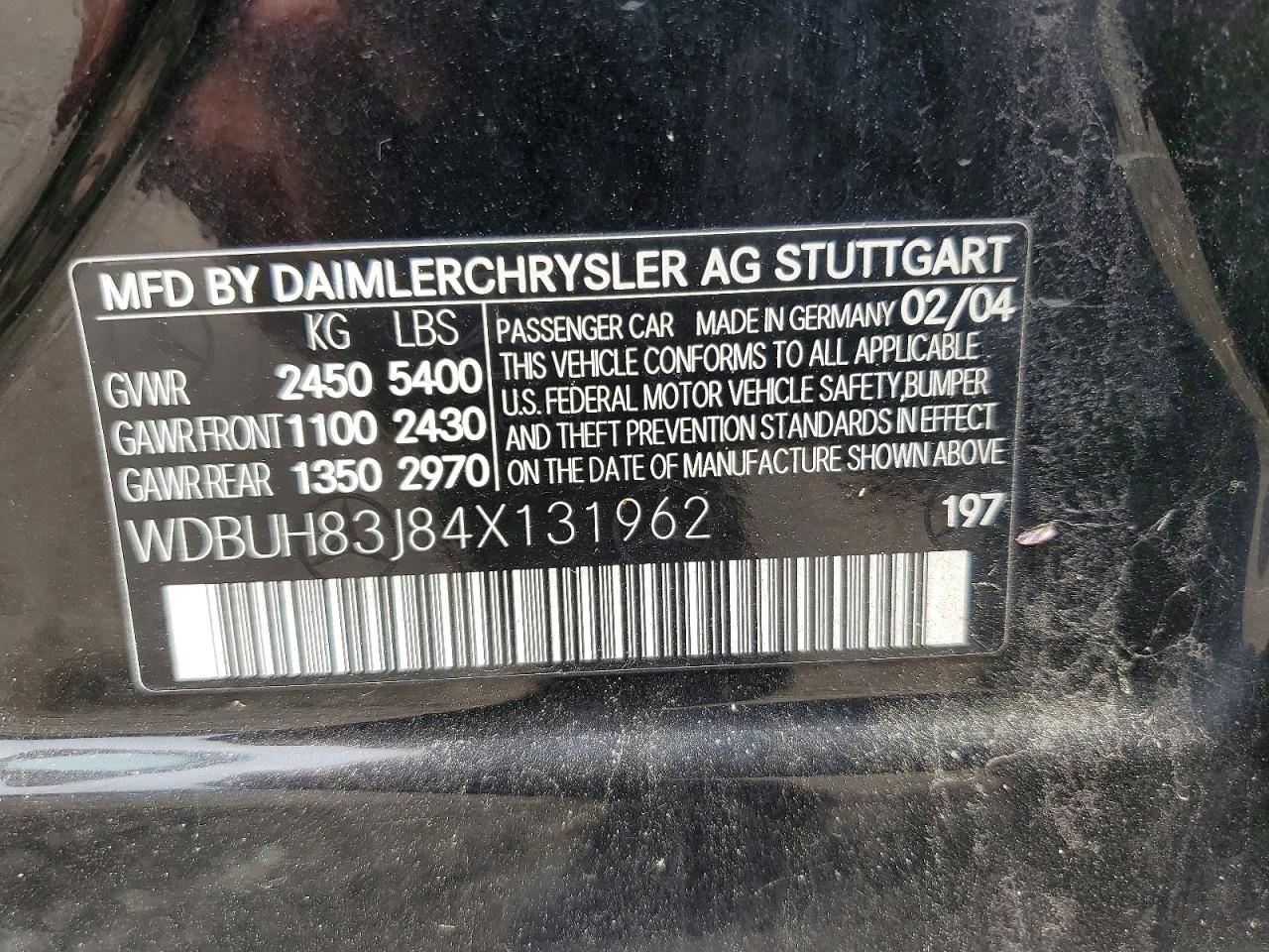 2004 Mercedes-benz E 500 4matic Black vin: WDBUH83J84X131962