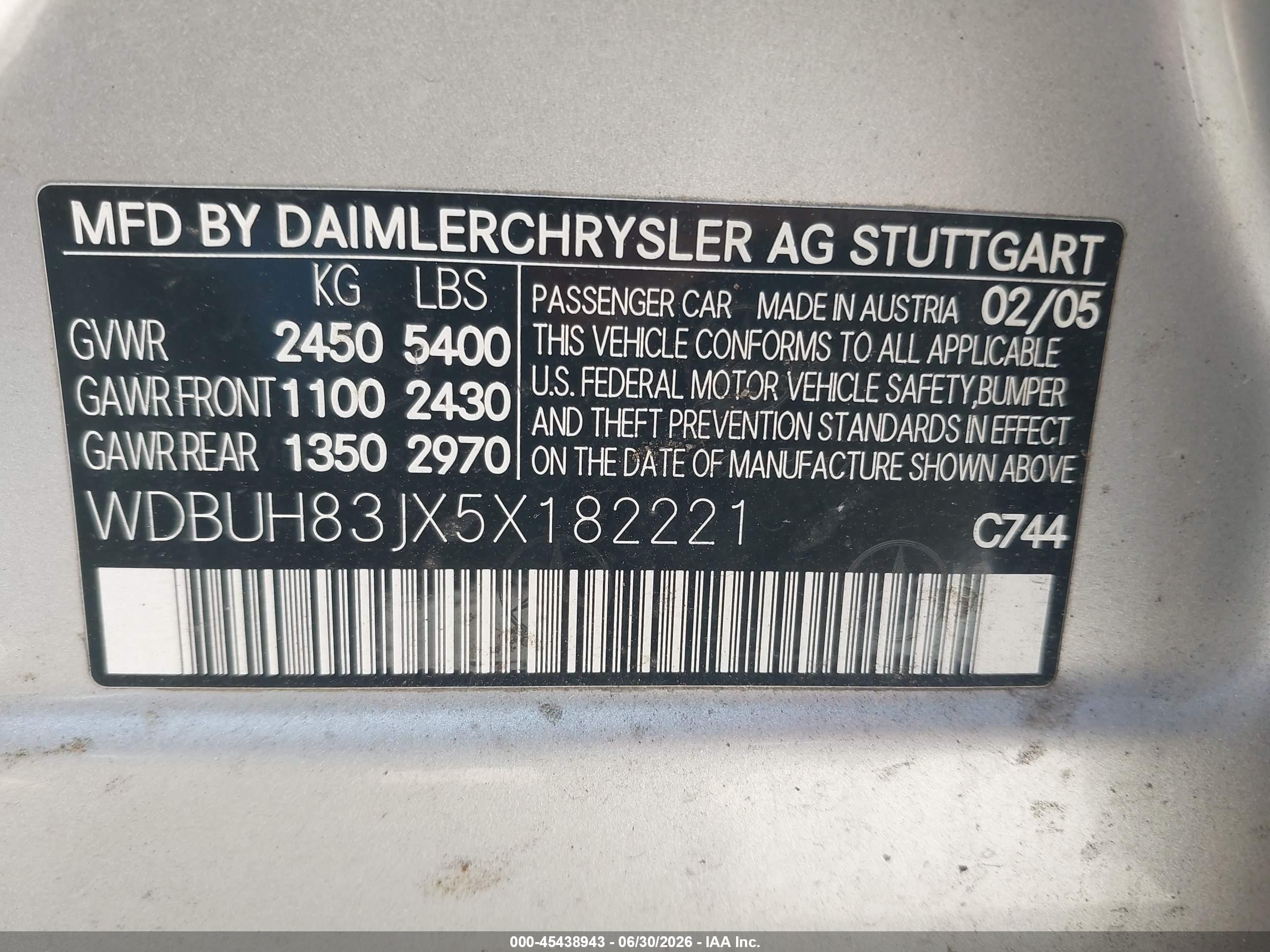 2005 Mercedes-benz E 500 4matic Silver vin: WDBUH83JX5X182221