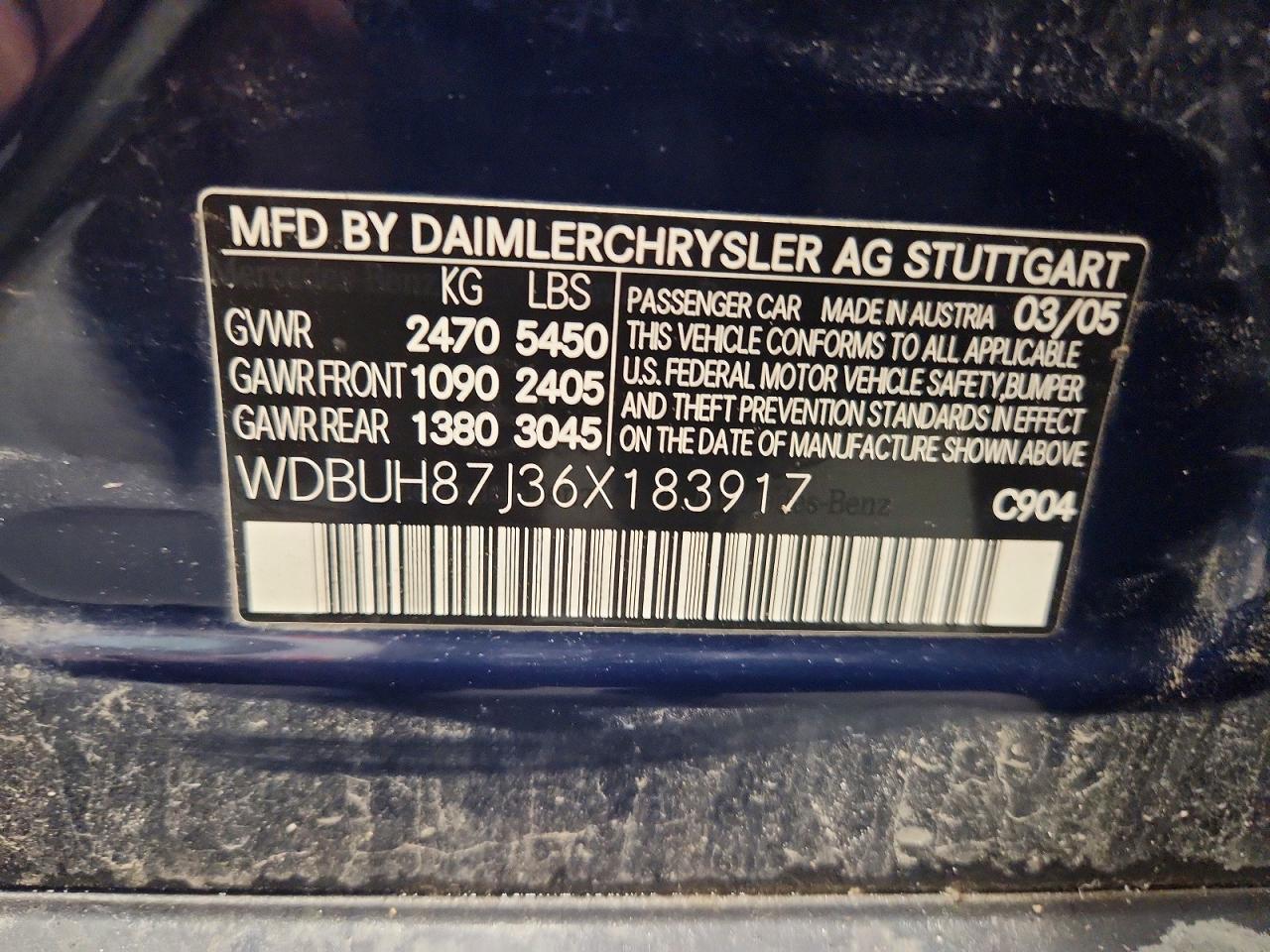 2006 Mercedes-benz E 350 4matic Wagon Blue vin: WDBUH87J36X183917