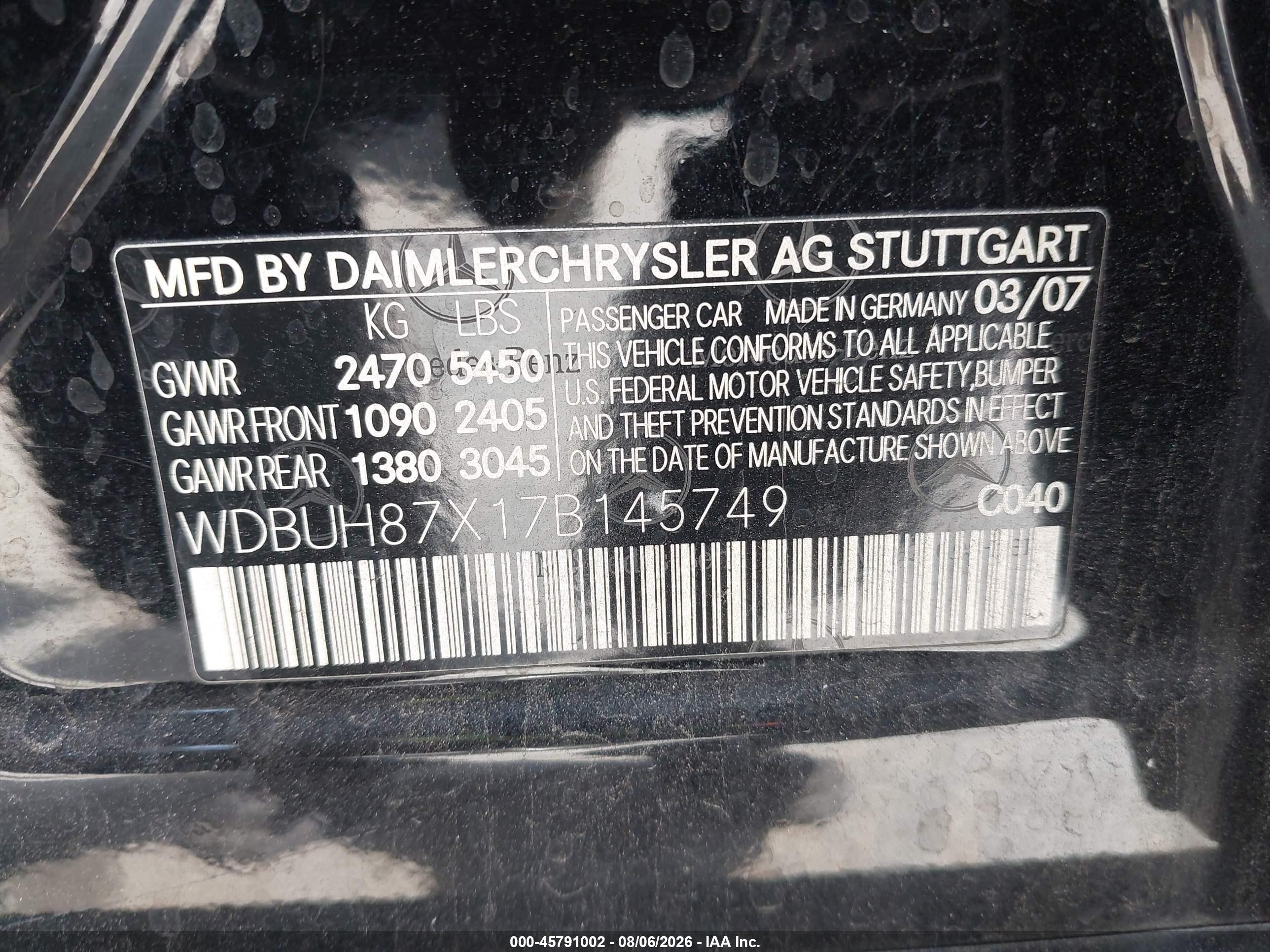 2007 Mercedes-benz E 350 4matic Black vin: WDBUH87X17B145749
