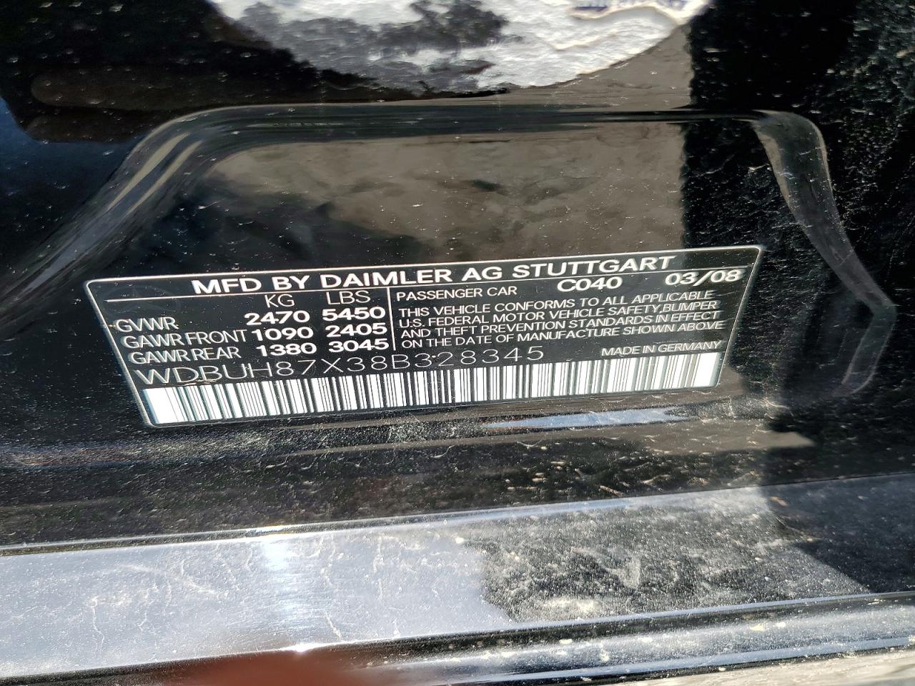 2008 Mercedes-benz E 350 4matic Wagon Black vin: WDBUH87X38B328345