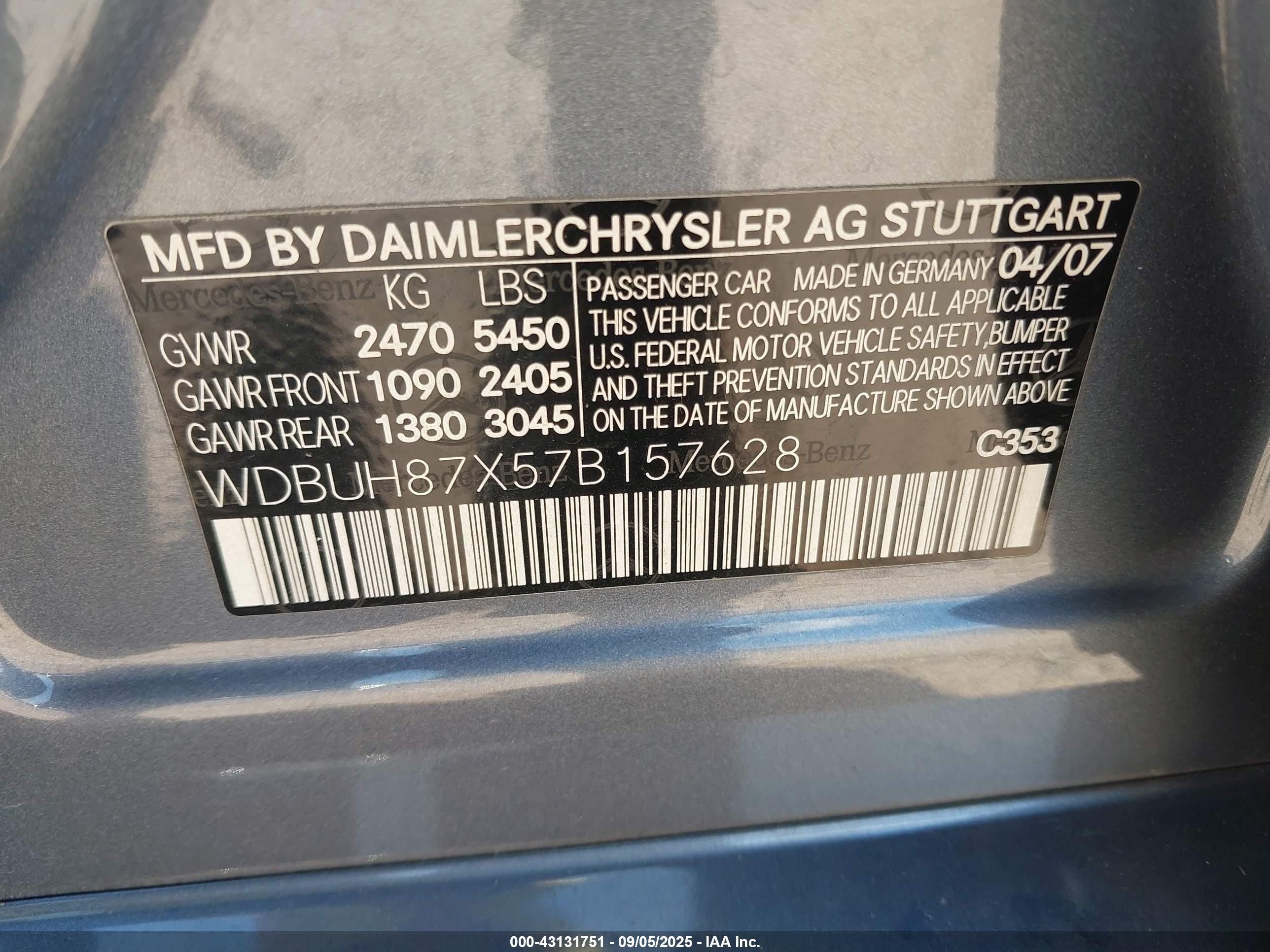 2007 Mercedes-benz E 350 4matic Синий vin: WDBUH87X57B157628