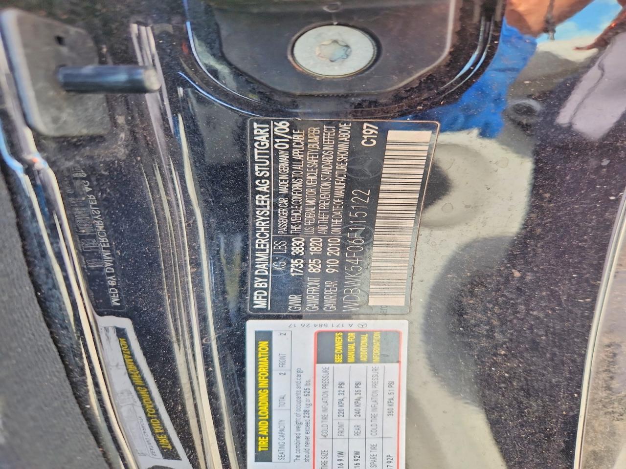 2006 Mercedes-benz Slk 280 Black vin: WDBWK54F06F115122