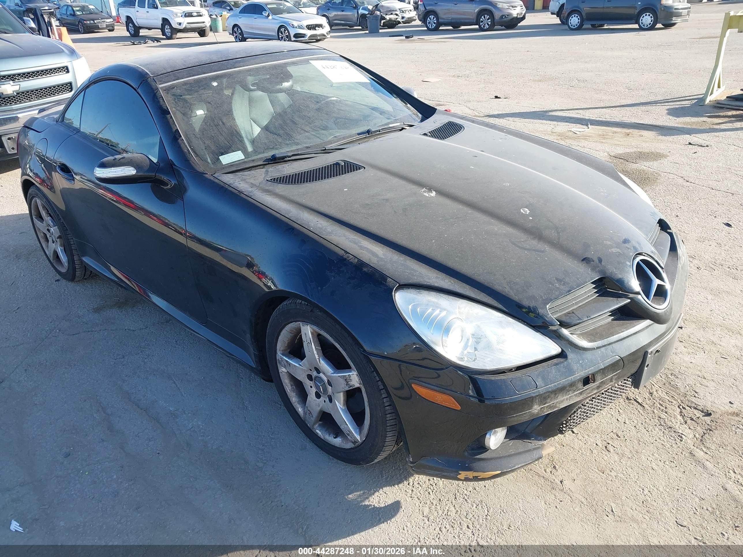 2008 Mercedes-benz Slk 280   Black vin: WDBWK54F08F173556