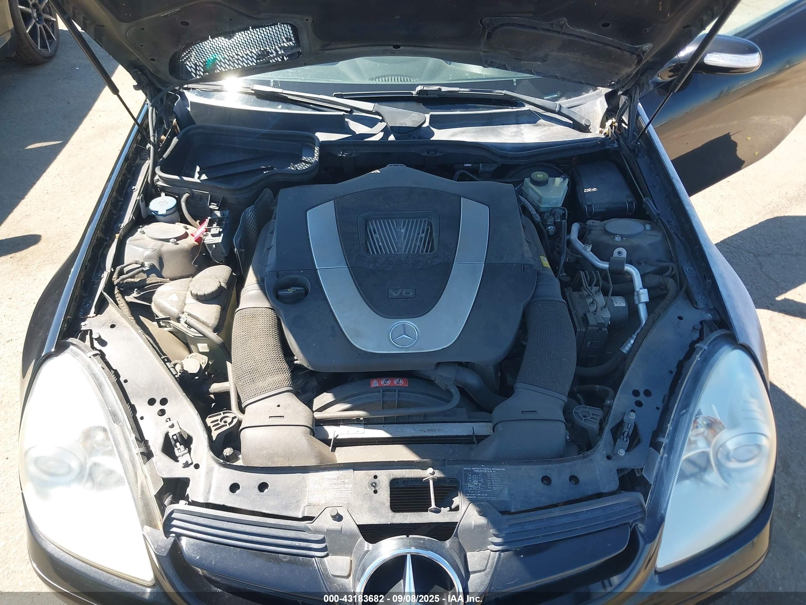 2007 Mercedes-benz Slk 280   Black vin: WDBWK54F17F135509
