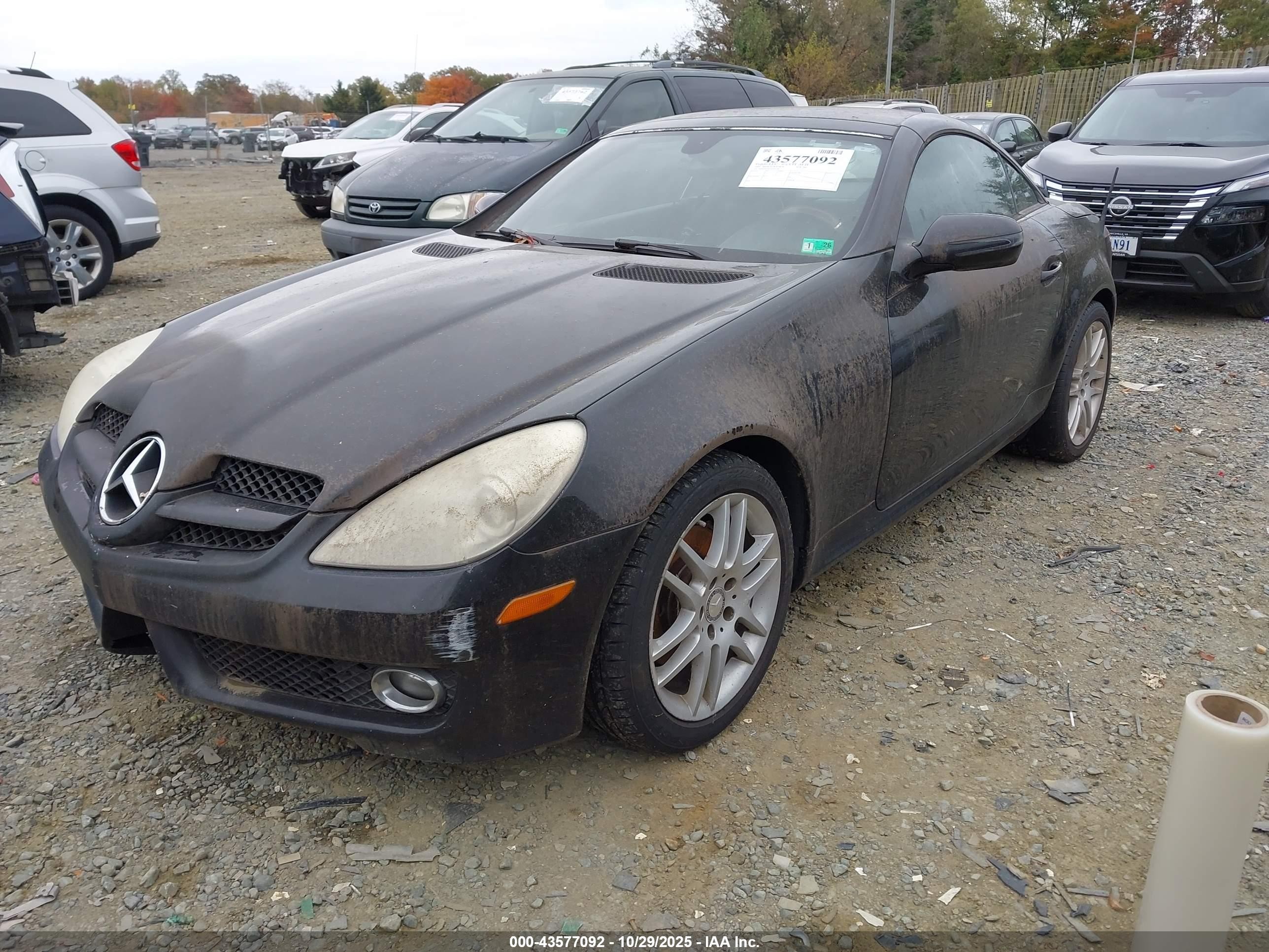 2009 Mercedes-benz Slk 300   Black vin: WDBWK54F19F201740