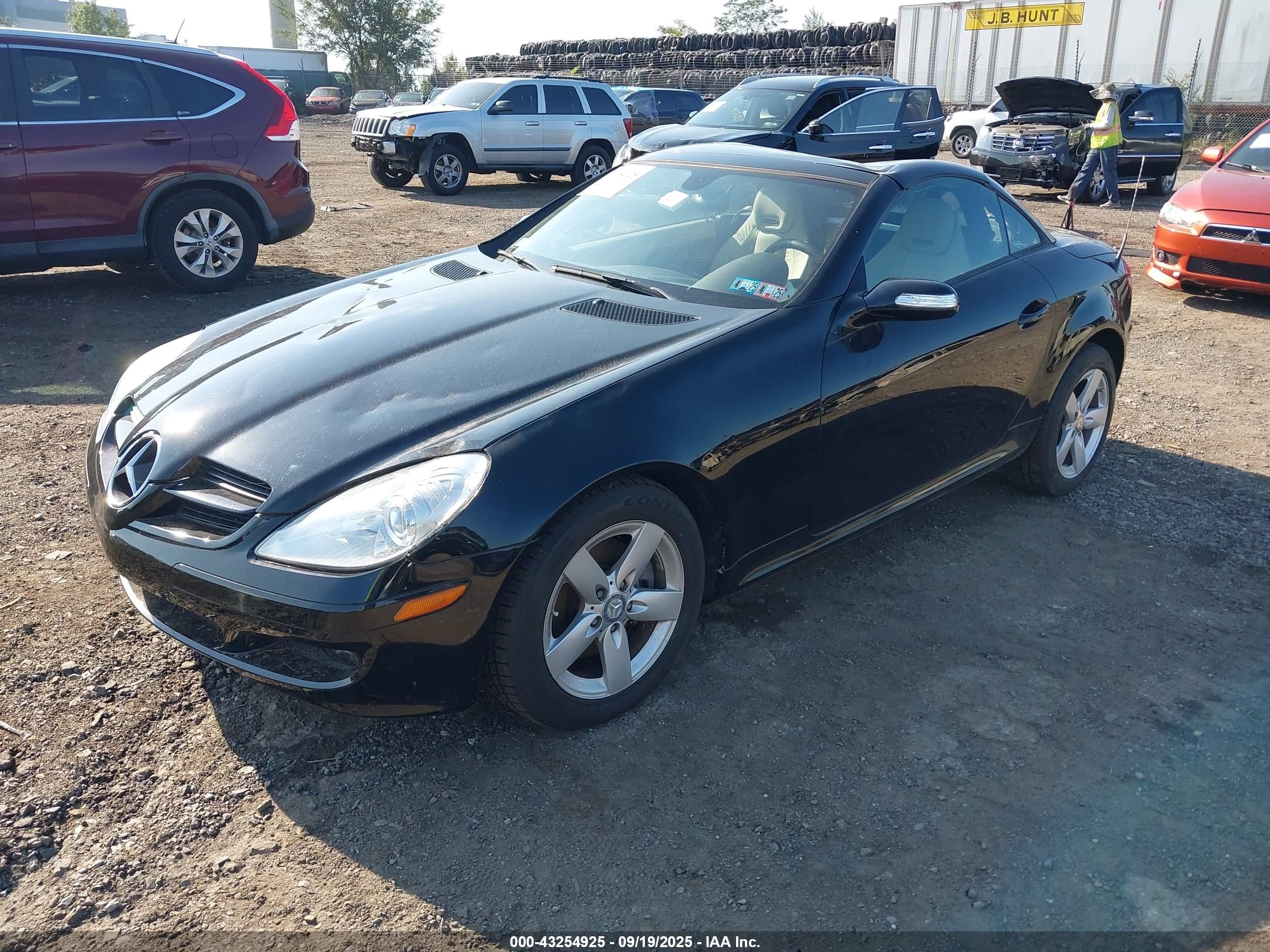 2008 Mercedes-benz Slk 280   Black vin: WDBWK54F28F177656