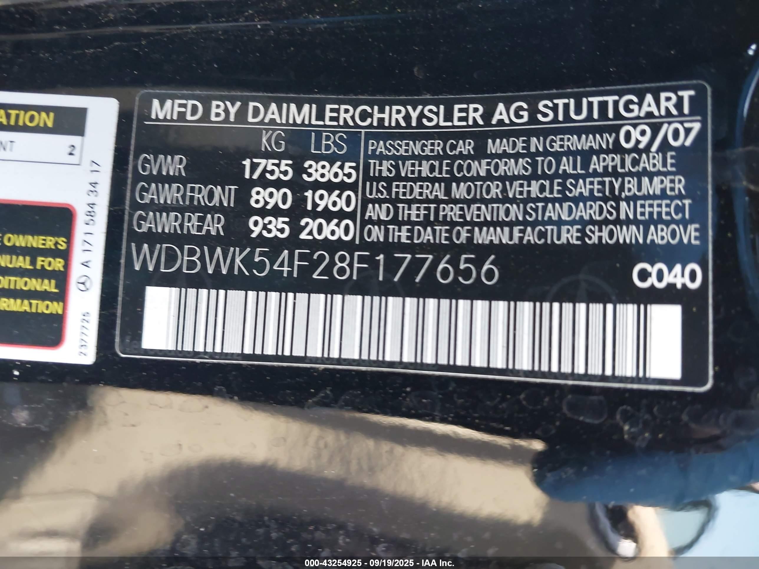 2008 Mercedes-benz Slk 280   Black vin: WDBWK54F28F177656