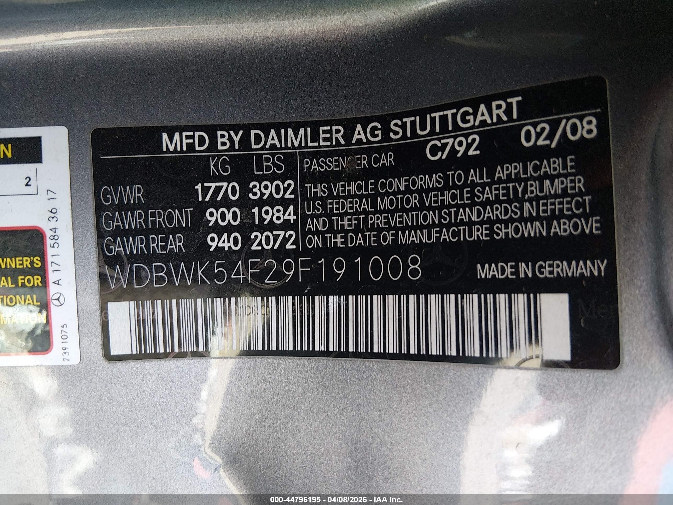 2009 Mercedes-benz Slk 300   Серебряный vin: WDBWK54F29F191008