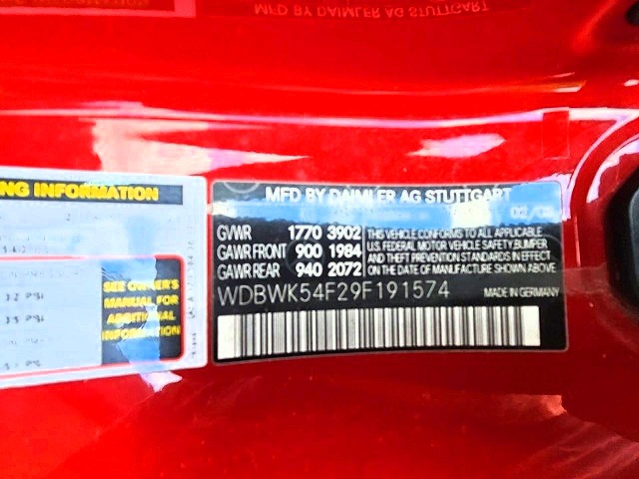 2009 Mercedes-benz Slk 300 Red vin: WDBWK54F29F191574