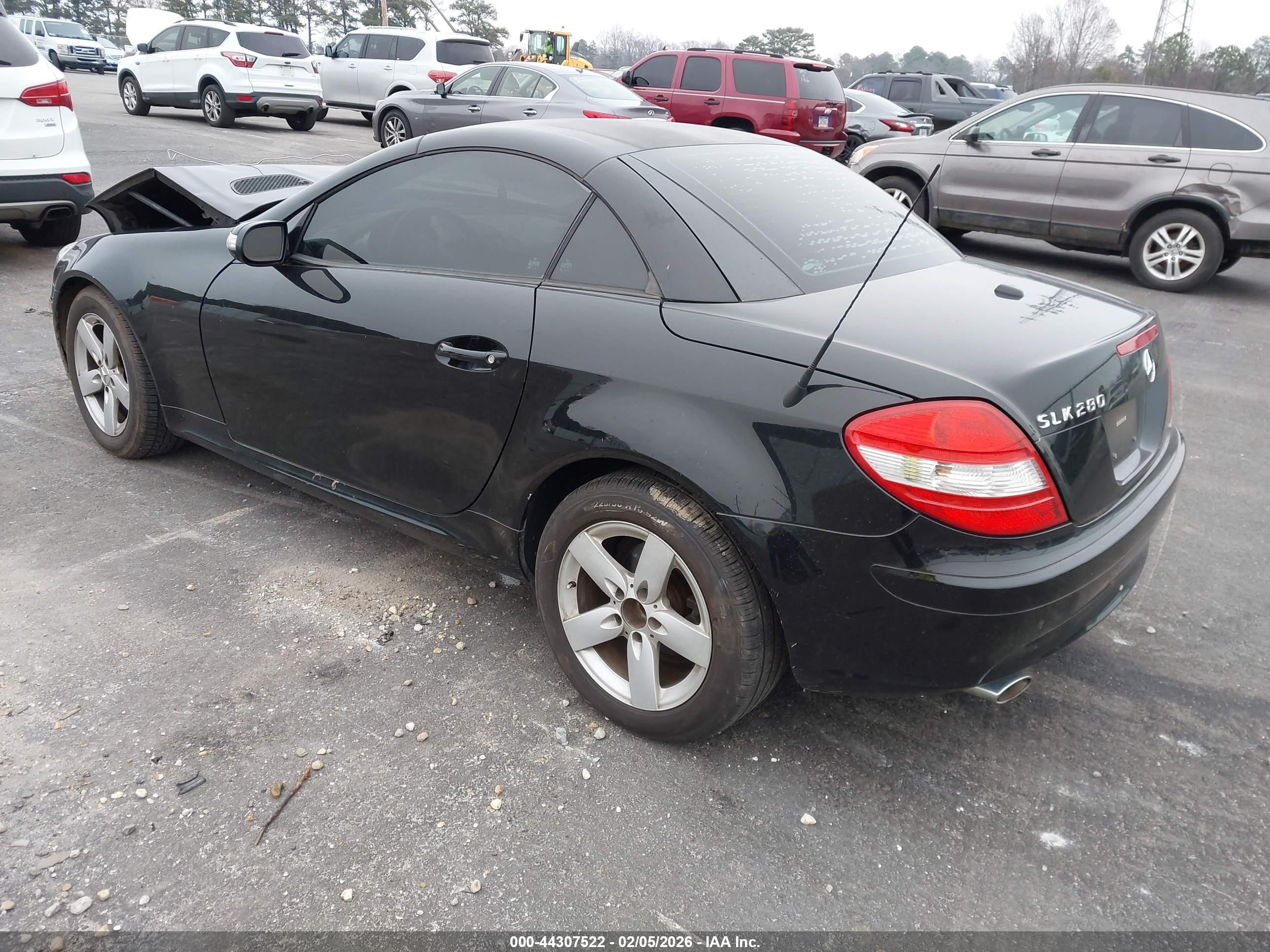 2007 Mercedes-benz Slk 280   Black vin: WDBWK54F37F134362