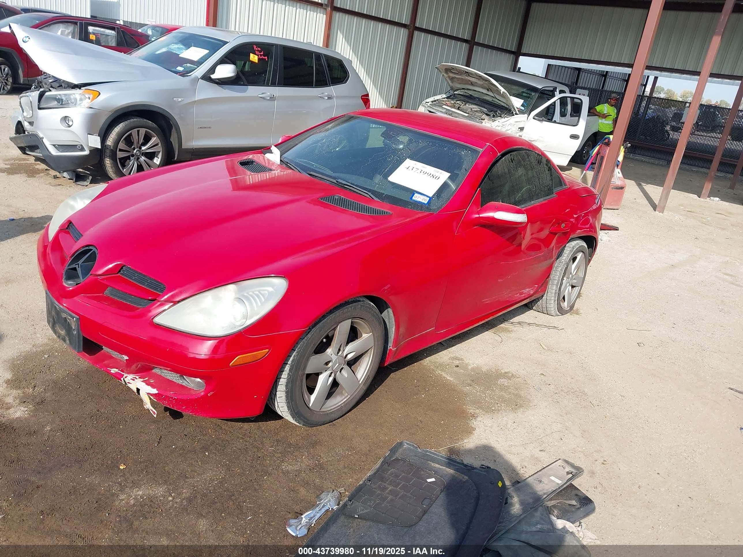2007 Mercedes-benz Slk 280   Red vin: WDBWK54F37F138069