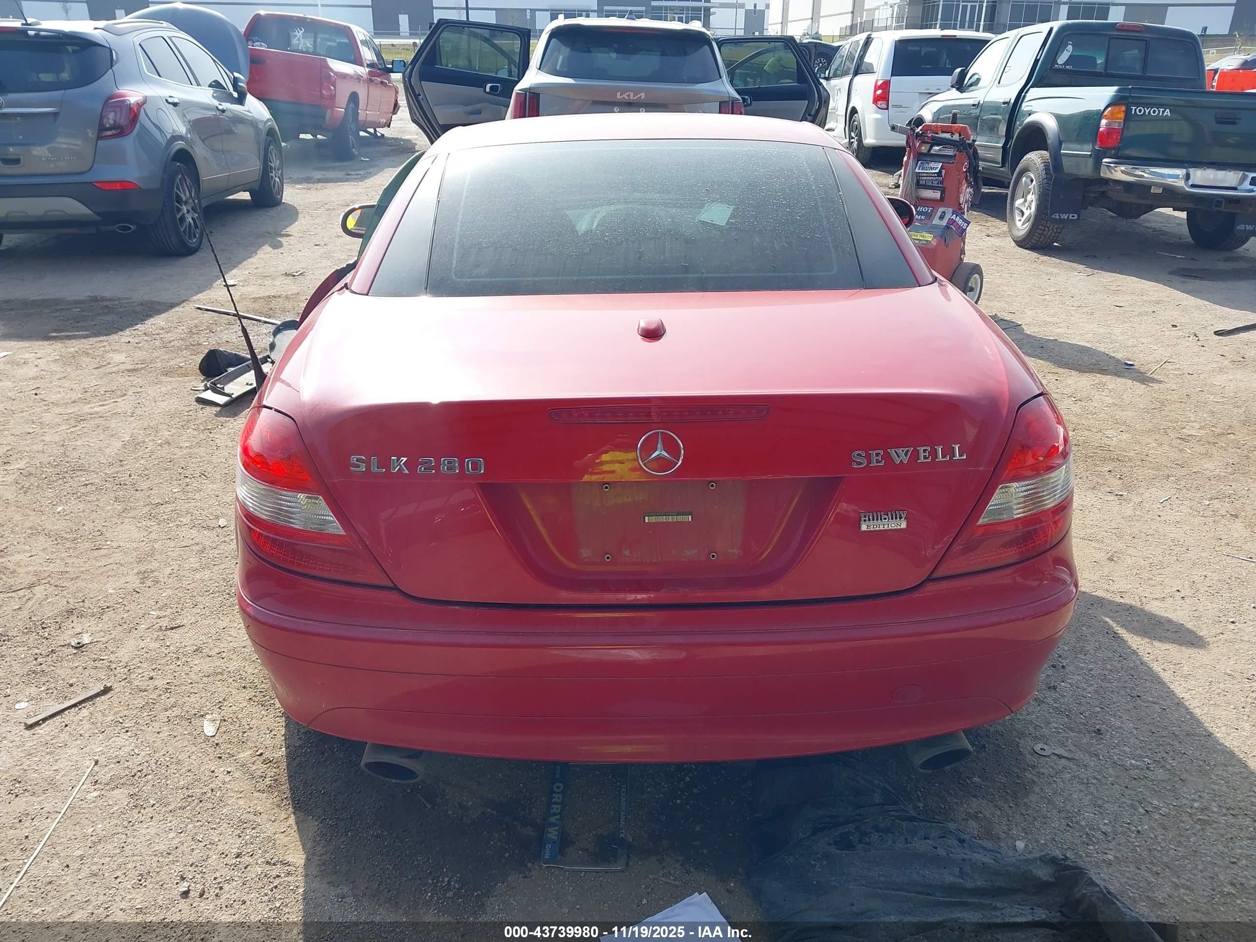 2007 Mercedes-benz Slk 280   Red vin: WDBWK54F37F138069