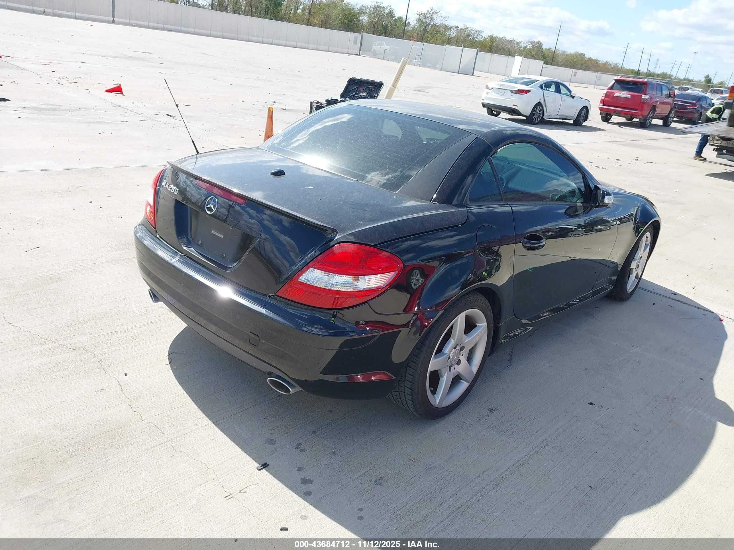2007 Mercedes-benz Slk 280 Black vin: WDBWK54F37F162694