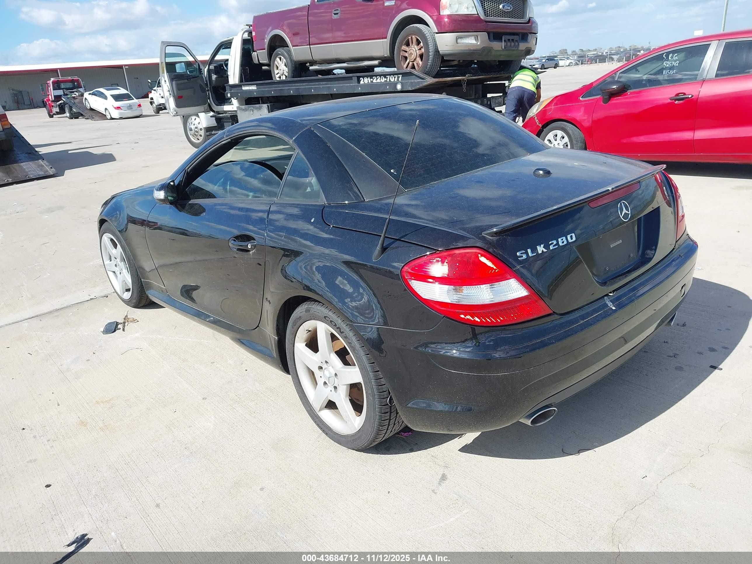 2007 Mercedes-benz Slk 280 Black vin: WDBWK54F37F162694