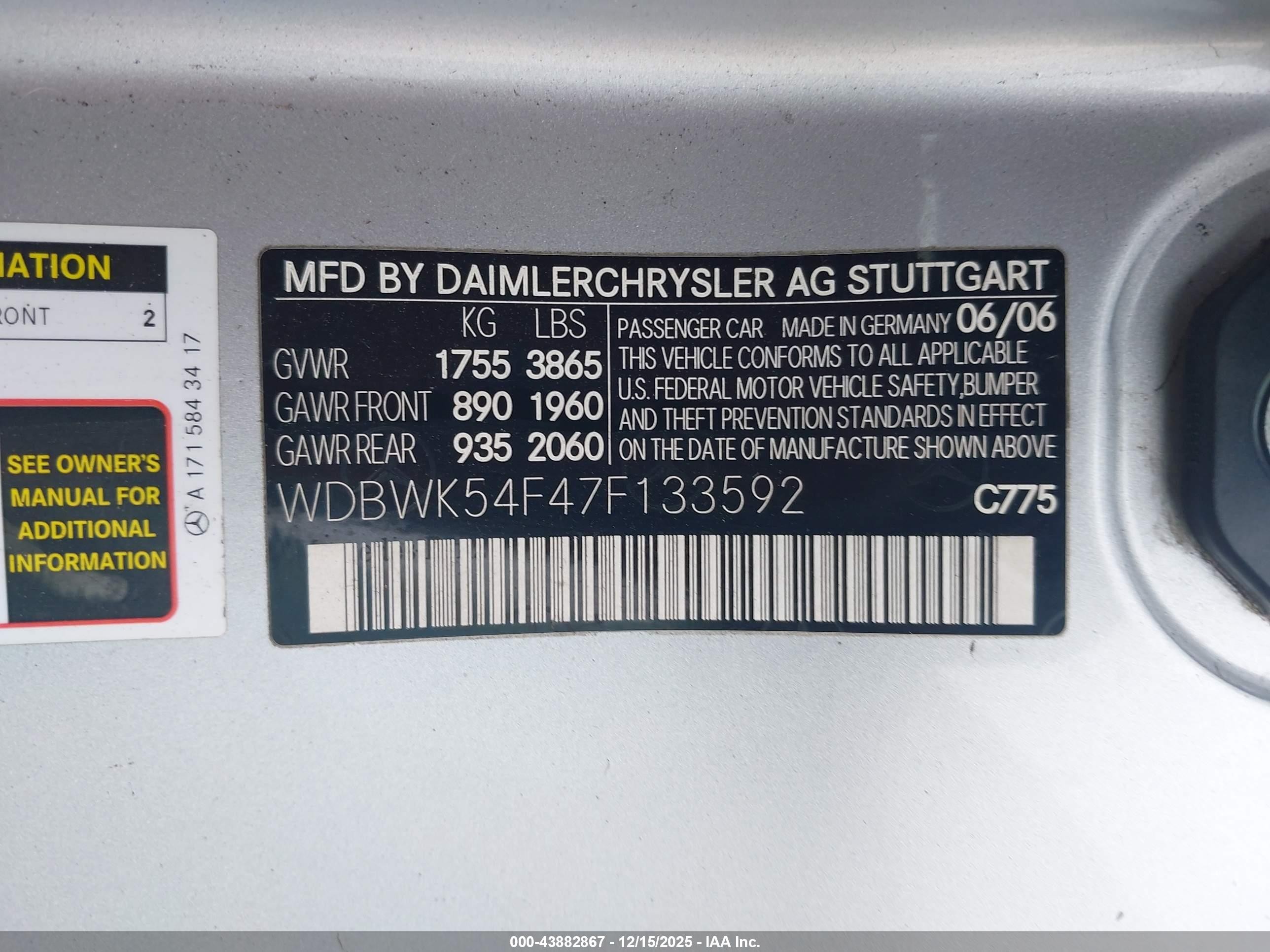 2007 Mercedes-benz Slk 280   Silver vin: WDBWK54F47F133592