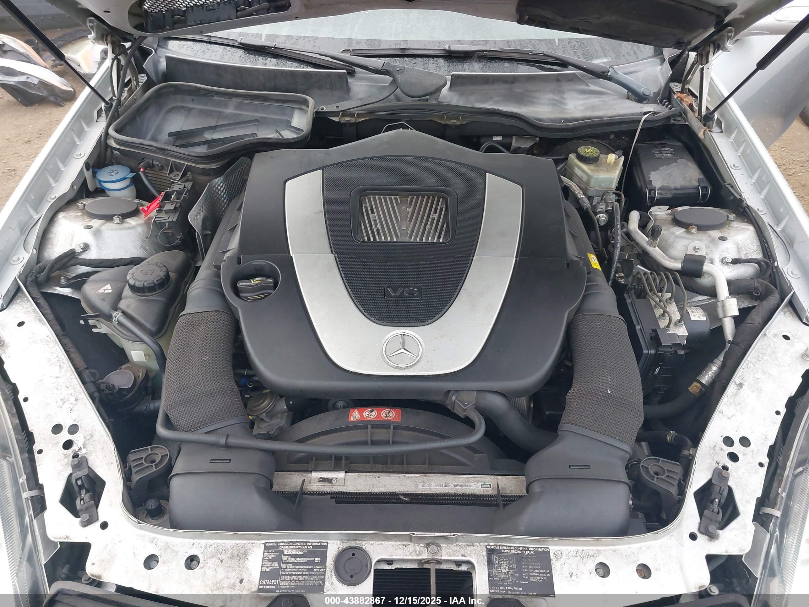 2007 Mercedes-benz Slk 280   Silver vin: WDBWK54F47F133592