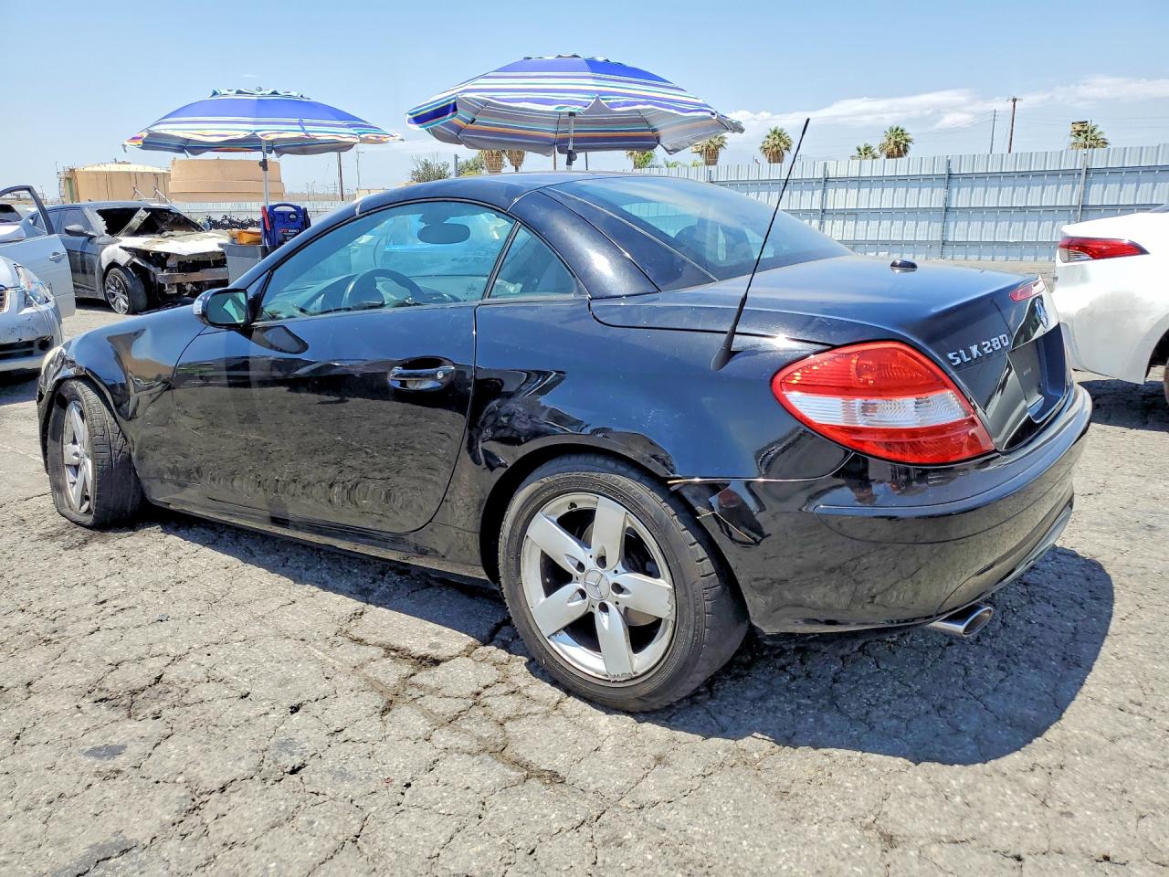 2007 Mercedes-benz Slk 280 Black vin: WDBWK54F47F136928