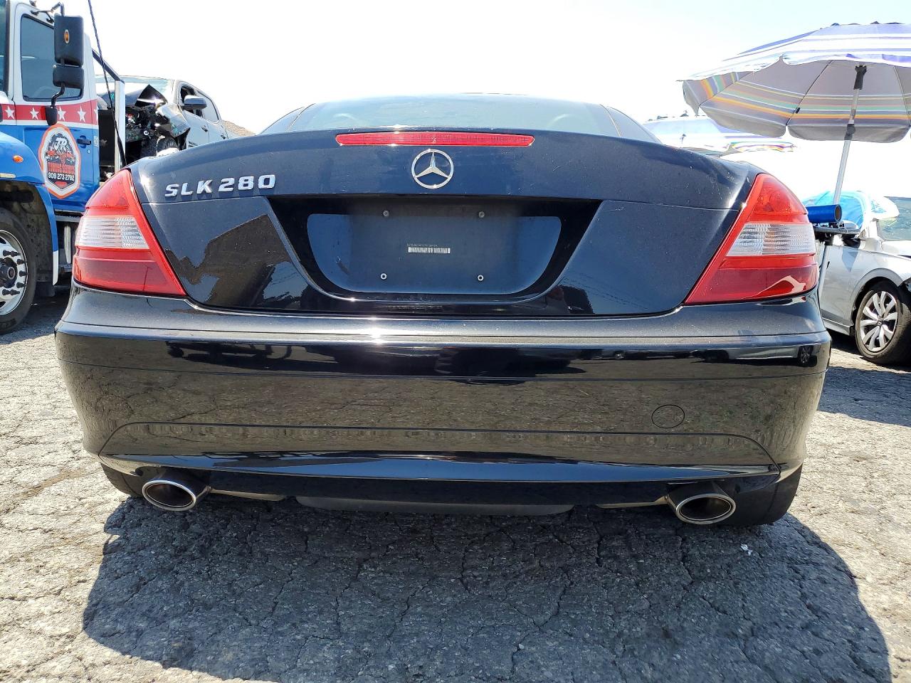 2007 Mercedes-benz Slk 280 Black vin: WDBWK54F47F136928