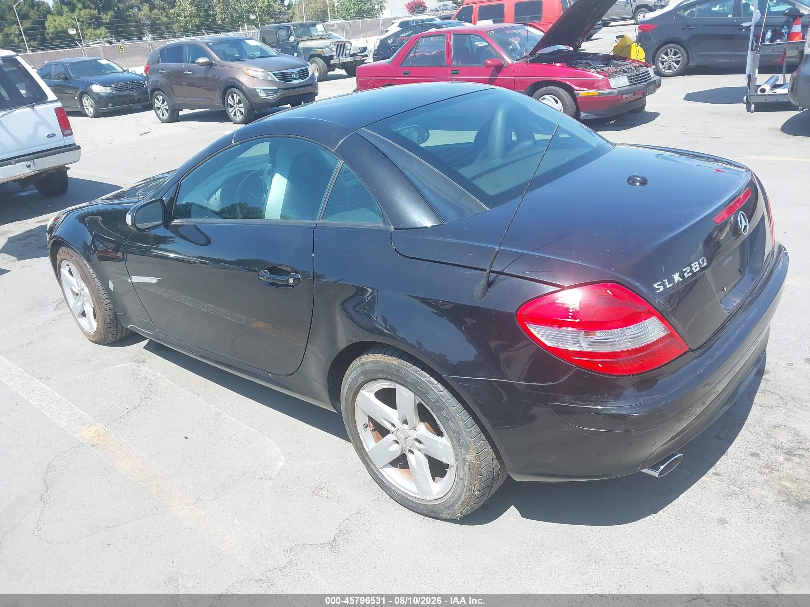 2007 Mercedes-benz Slk 280   Black vin: WDBWK54F47F139330